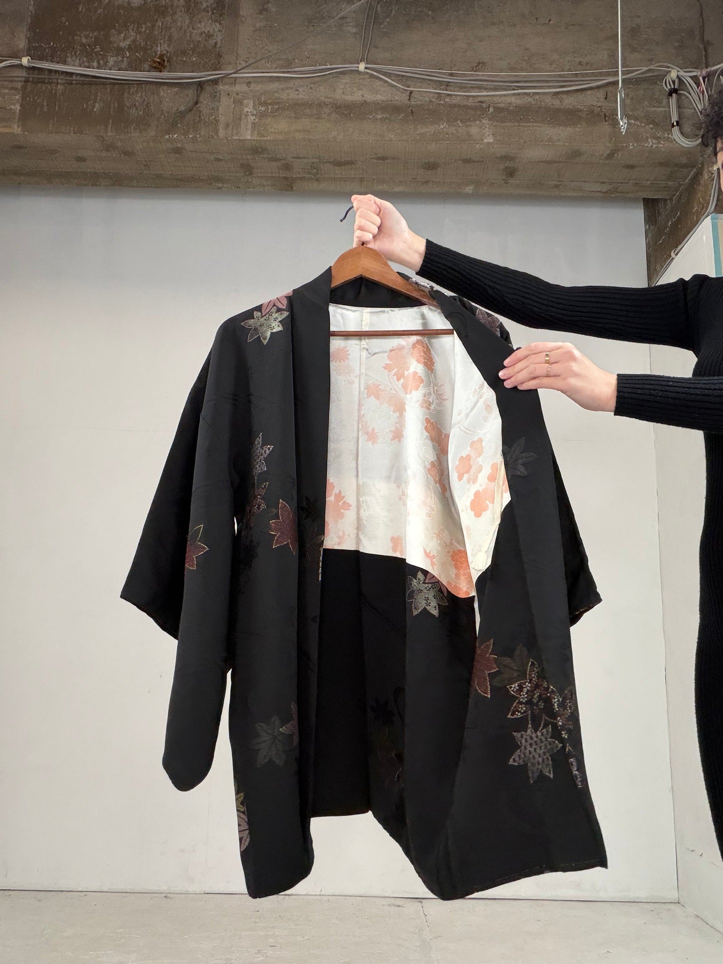 VINTAGE BLACK HAORI  "BLK107"