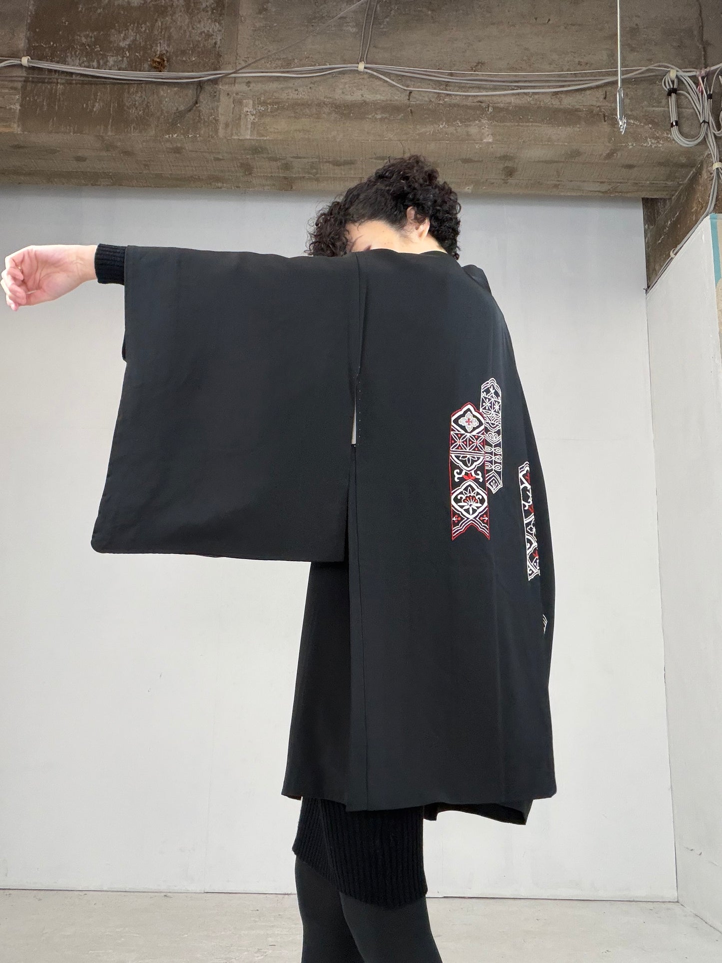 VINTAGE BLACK HAORI  "BLK108"