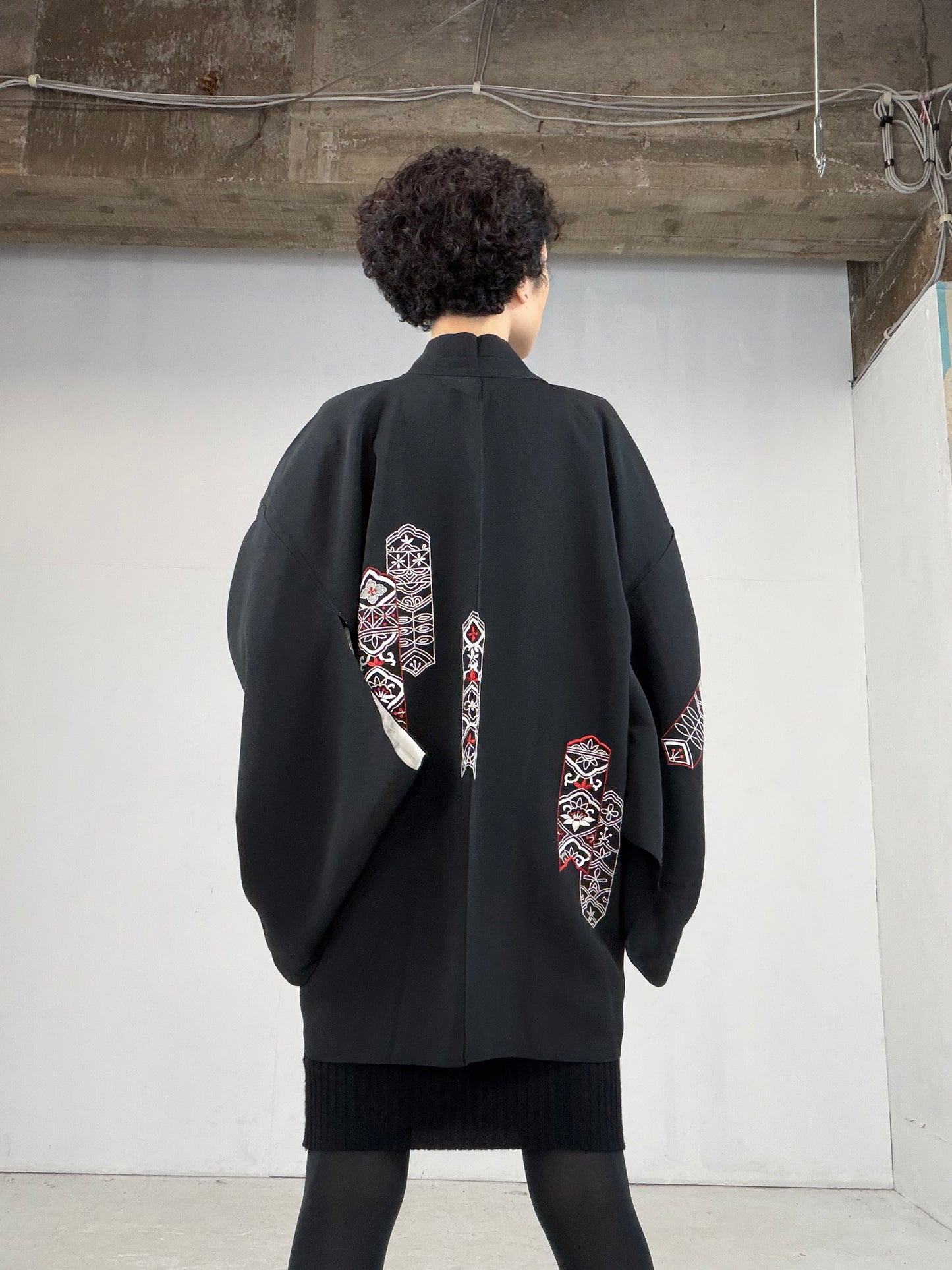 VINTAGE BLACK HAORI  "BLK108"
