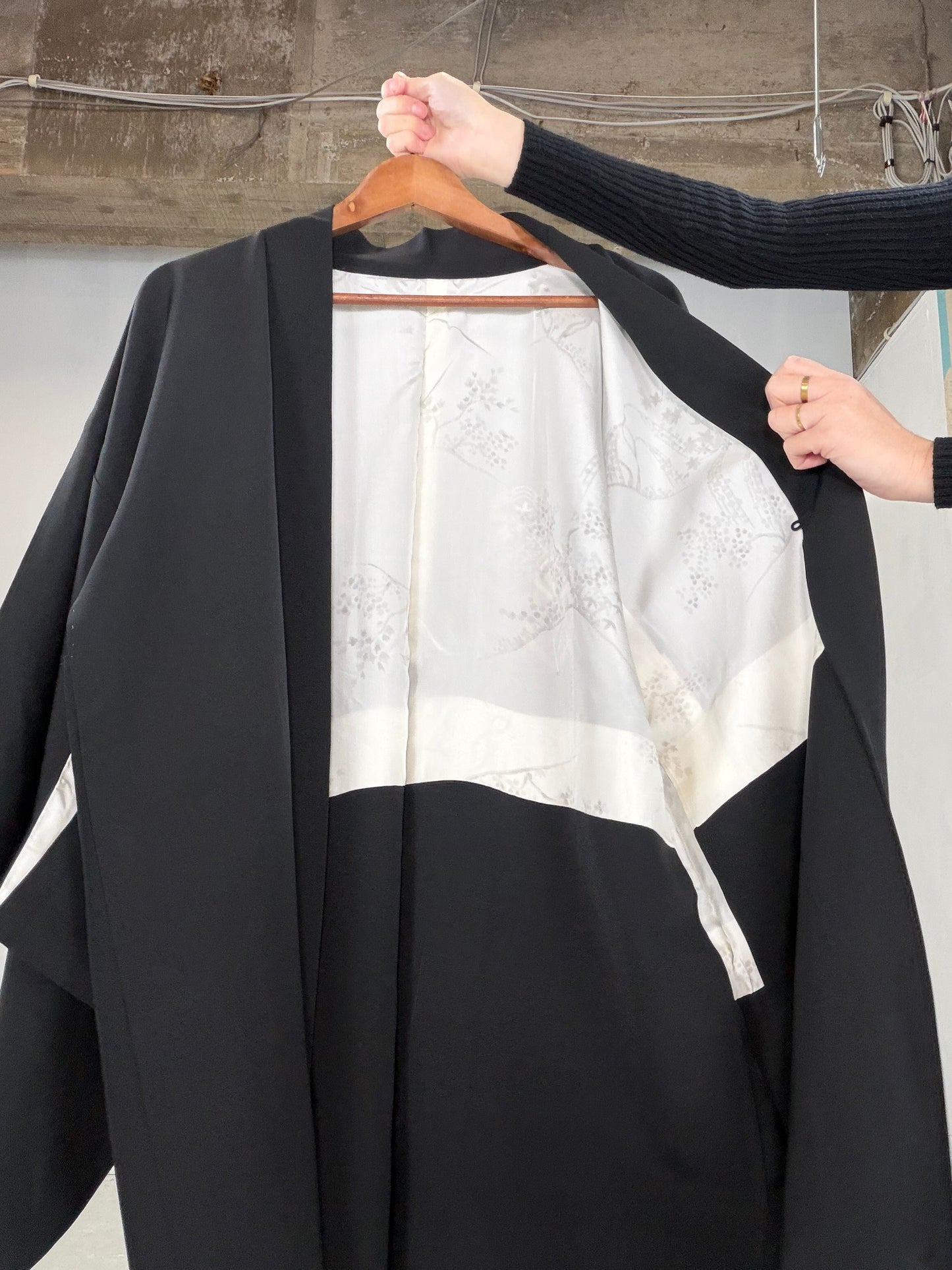 VINTAGE BLACK HAORI  "BLK108"