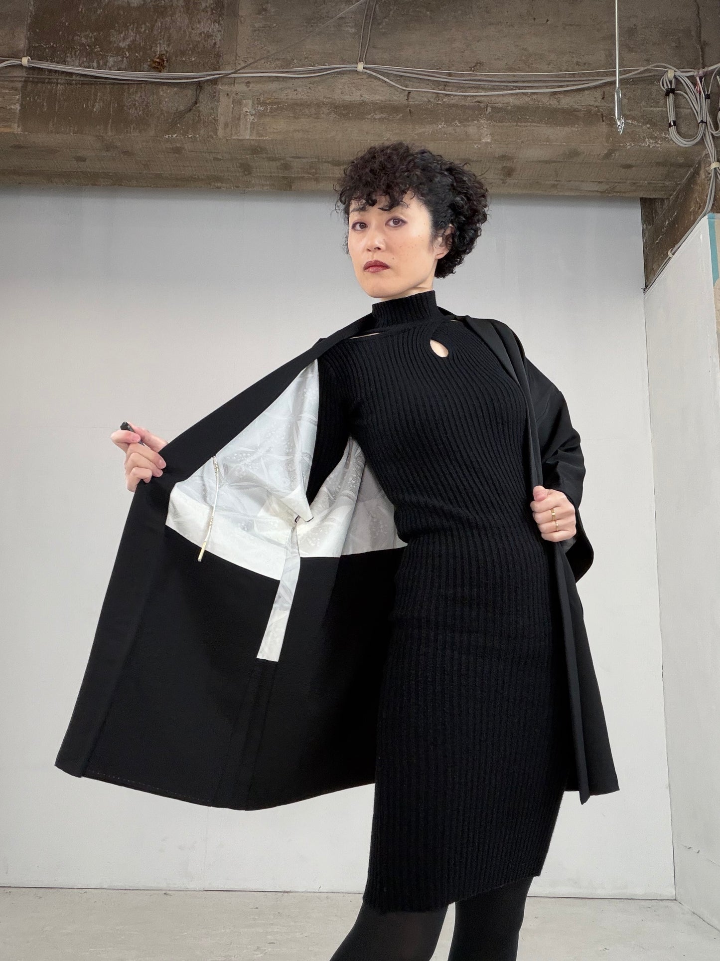 VINTAGE BLACK HAORI  BLK109"