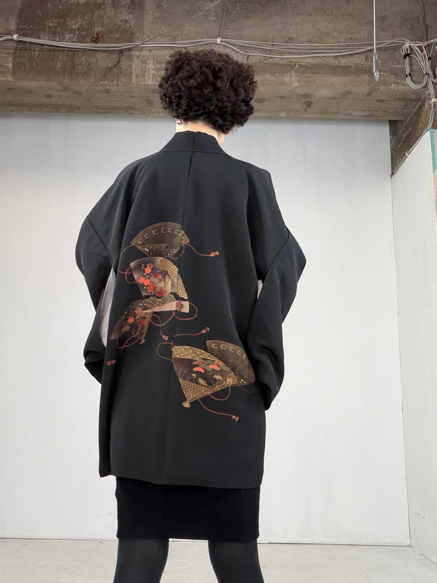 VINTAGE BLACK HAORI  BLK109"