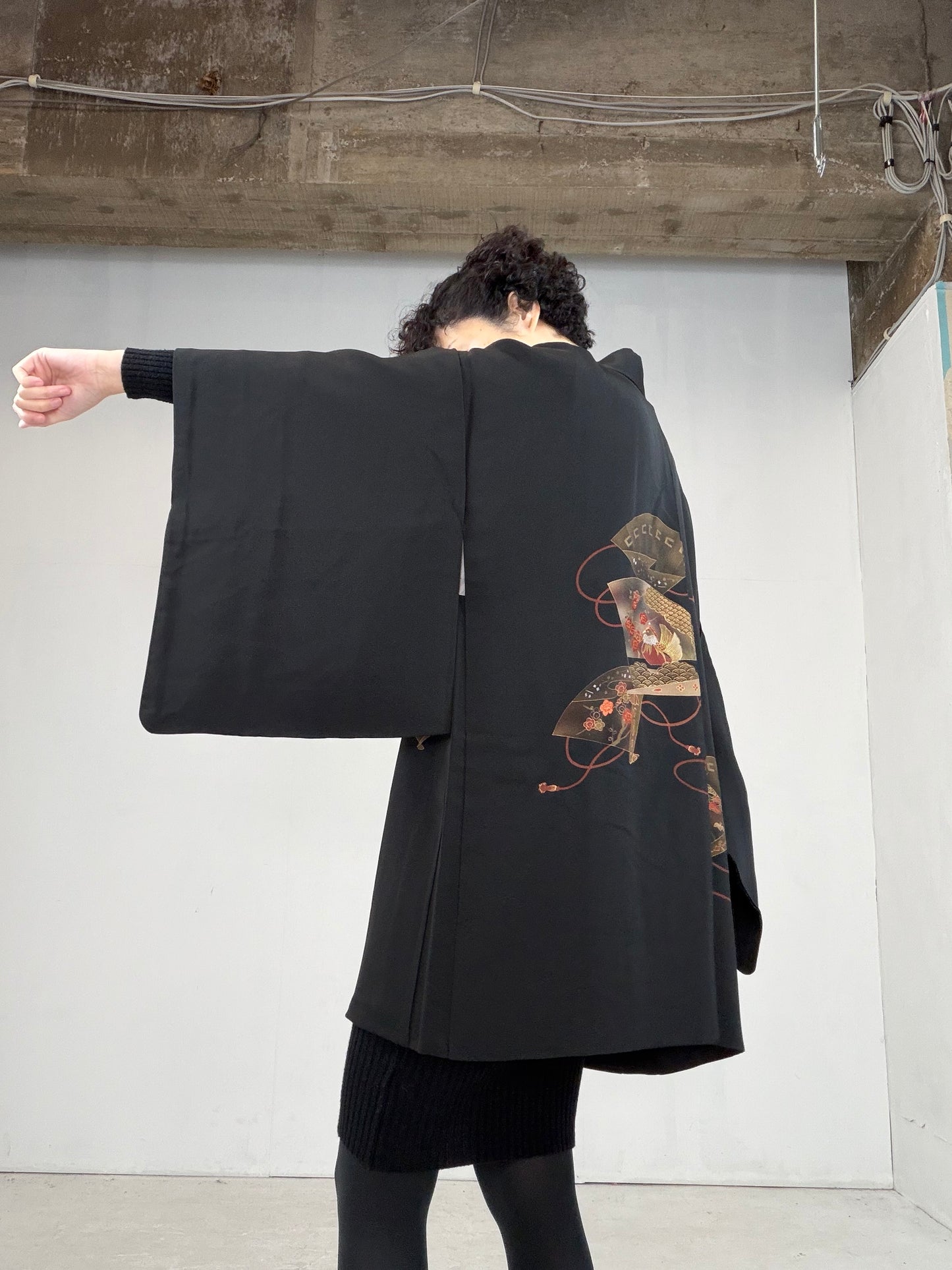 VINTAGE BLACK HAORI  BLK109"