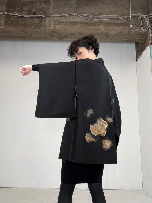 VINTAGE BLACK HAORI  BLK110"