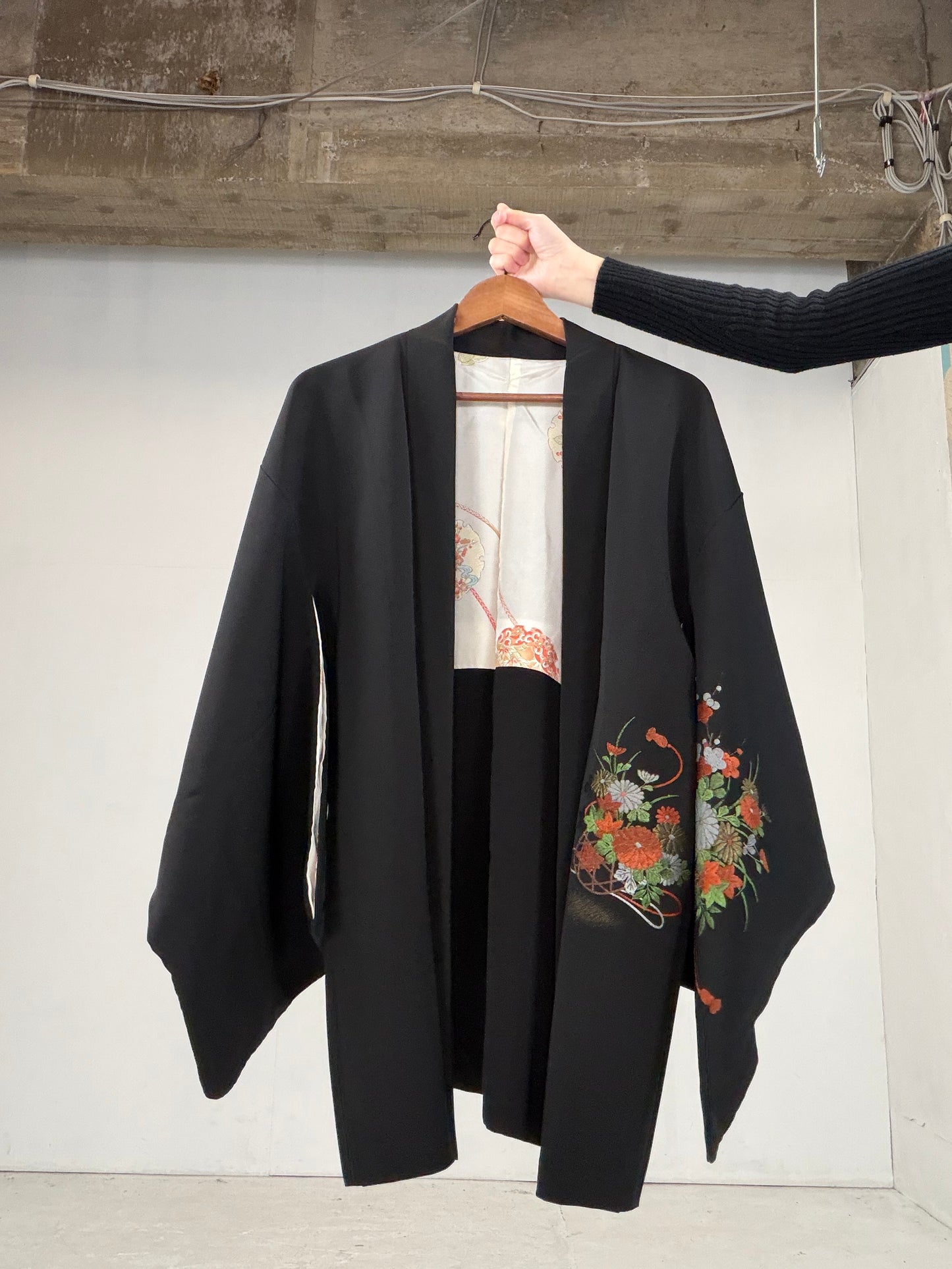 VINTAGE BLACK HAORI  BLK111"