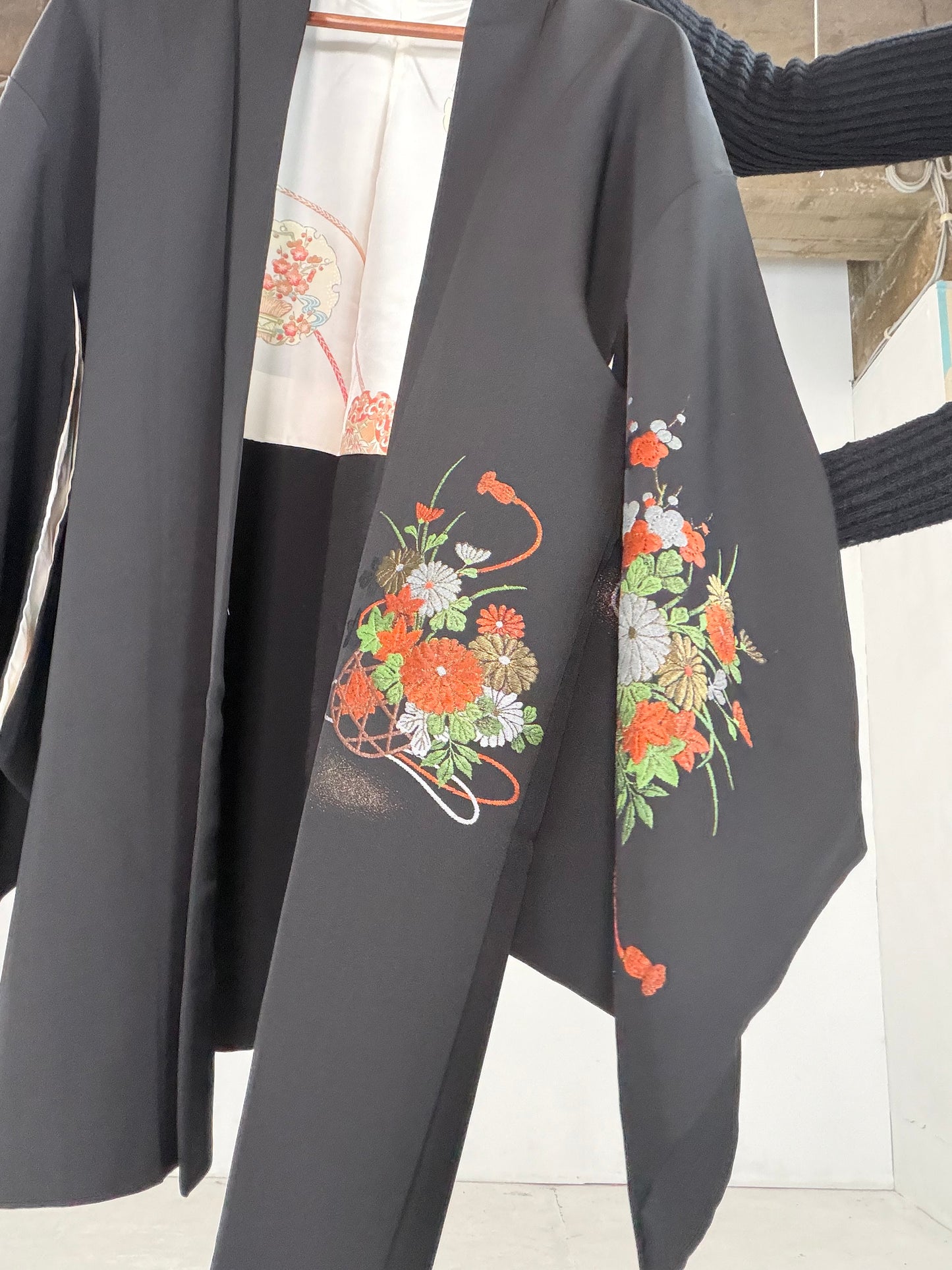 VINTAGE BLACK HAORI  BLK111"