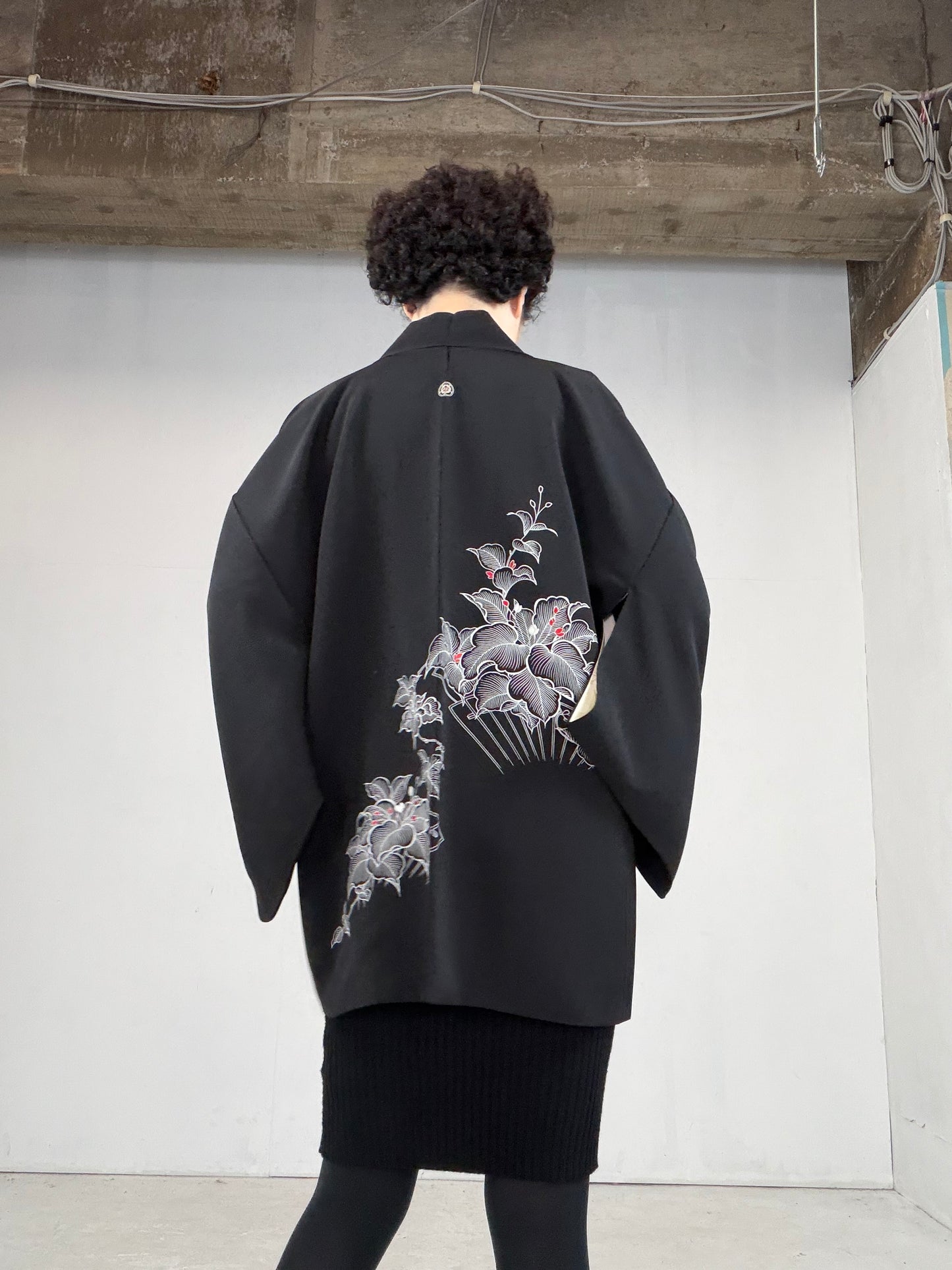 VINTAGE BLACK HAORI  BLk113"