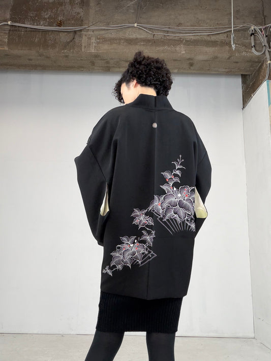 VINTAGE BLACK HAORI  BLk113"