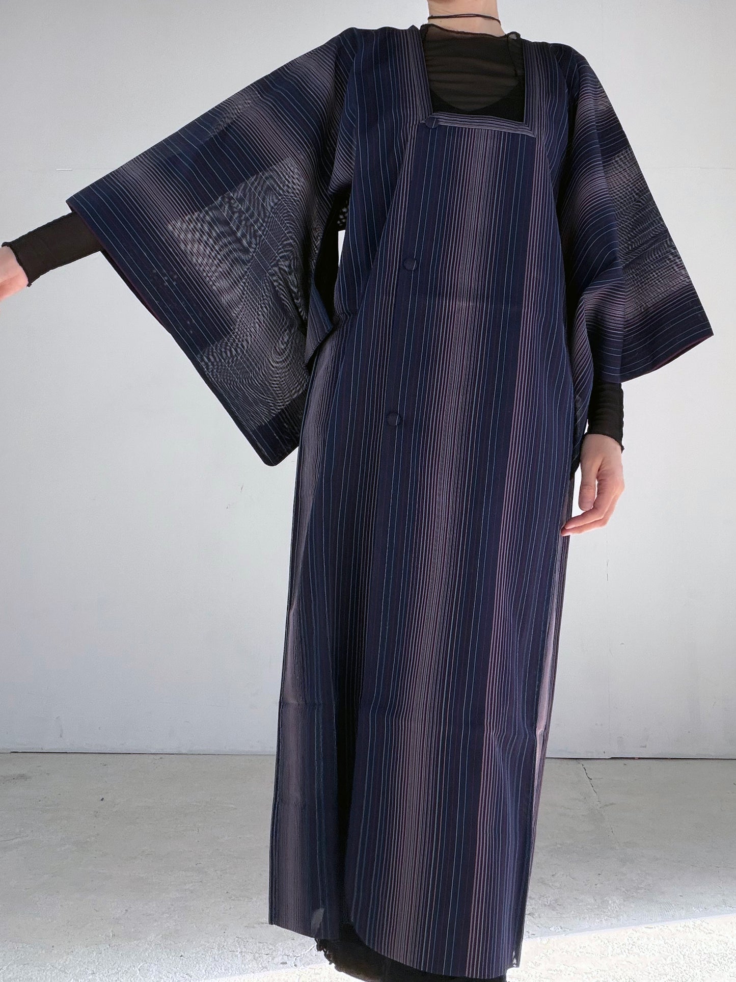 VINTAGE KAWAII MICHIYUKI SHEER “sha, shima-gara, coat, SHH050"