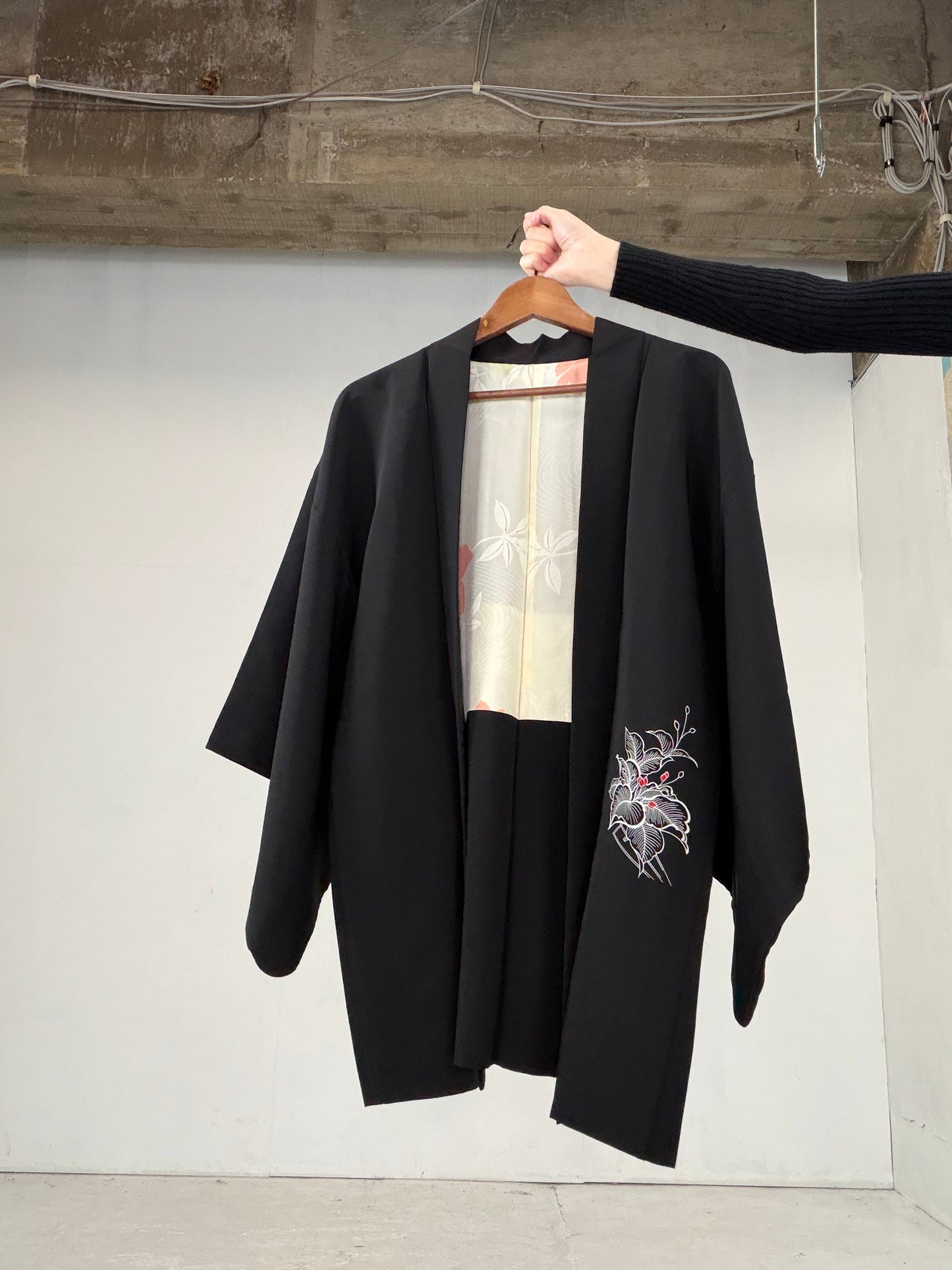 VINTAGE BLACK HAORI  BLk113"