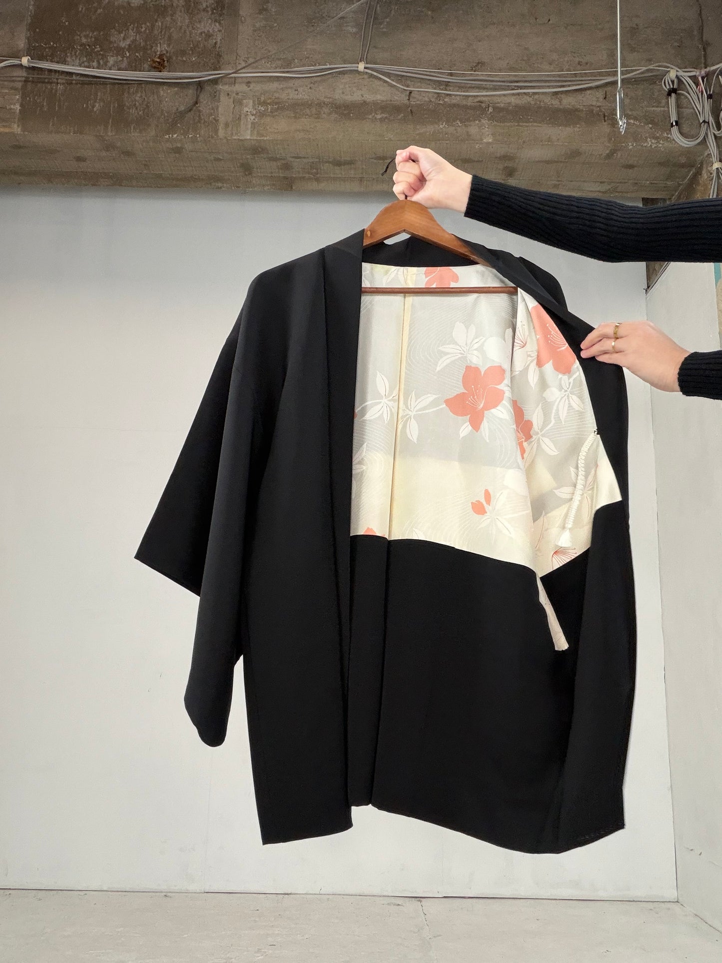 VINTAGE BLACK HAORI  BLk113"