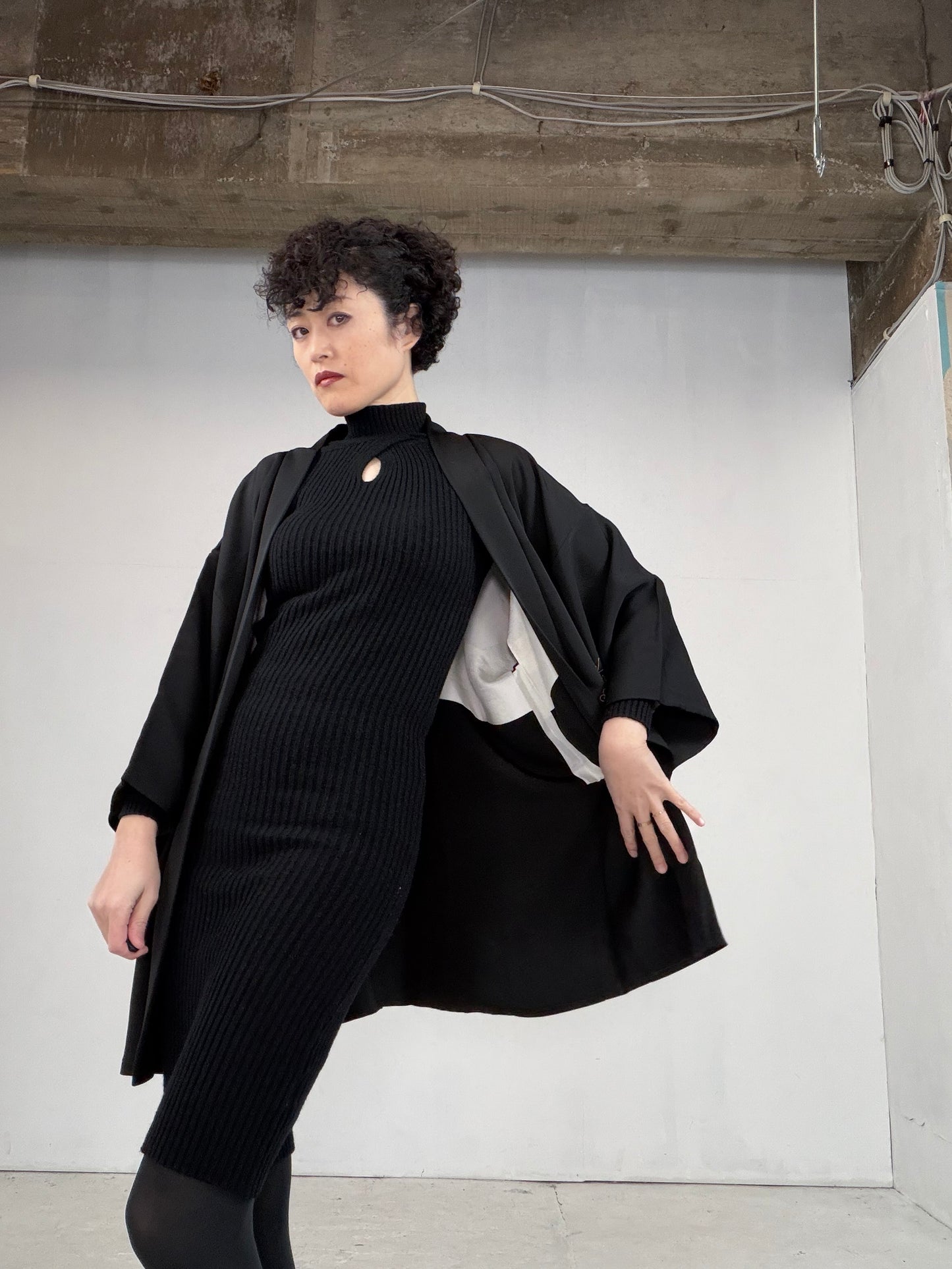 VINTAGE BLACK HAORI  BLK115"