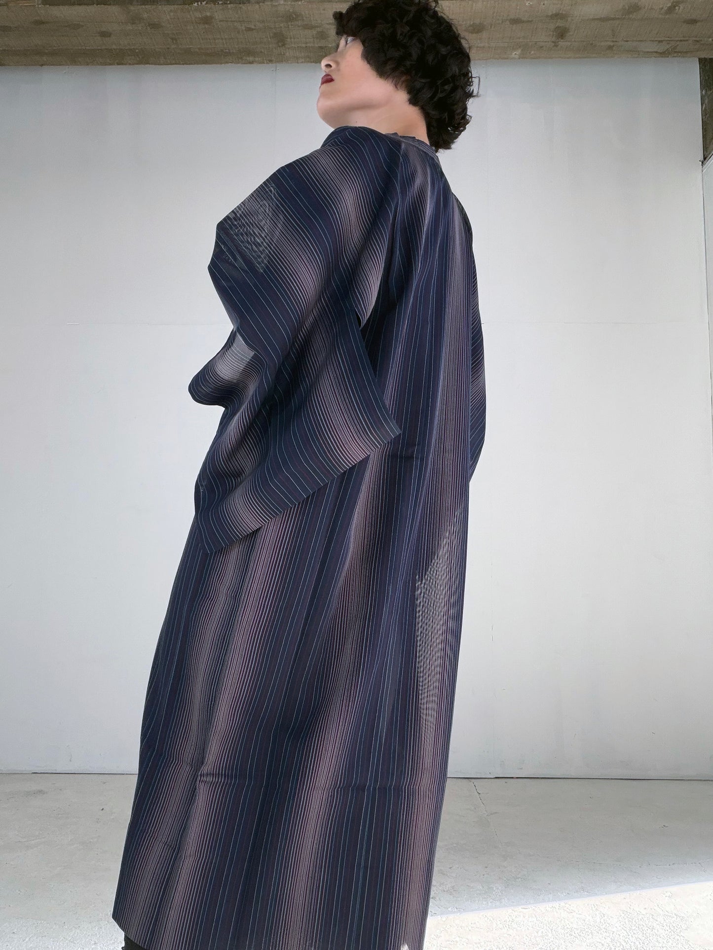 VINTAGE KAWAII MICHIYUKI SHEER “sha, shima-gara, coat, SHH050"
