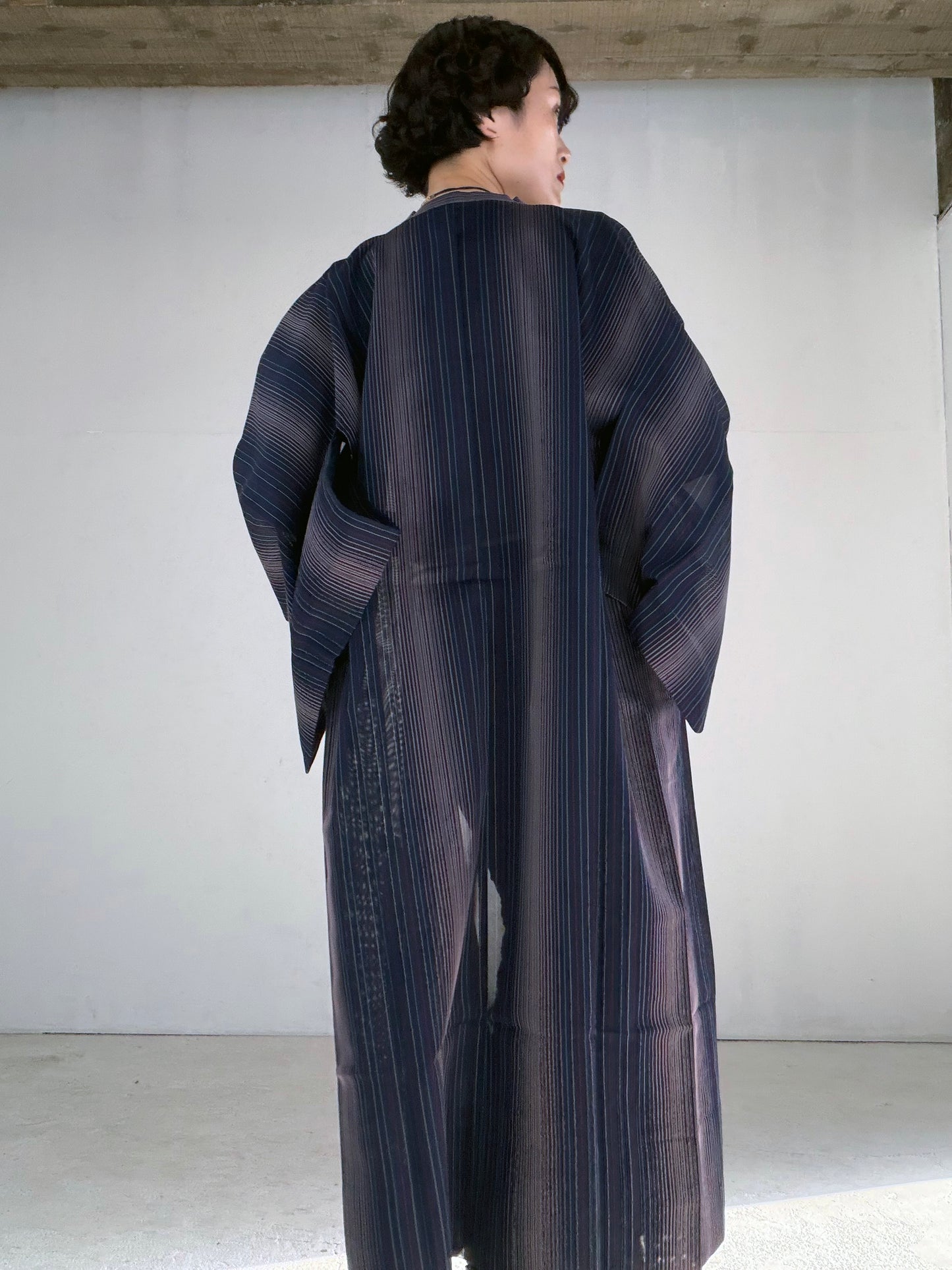 VINTAGE KAWAII MICHIYUKI SHEER “sha, shima-gara, coat, SHH050"