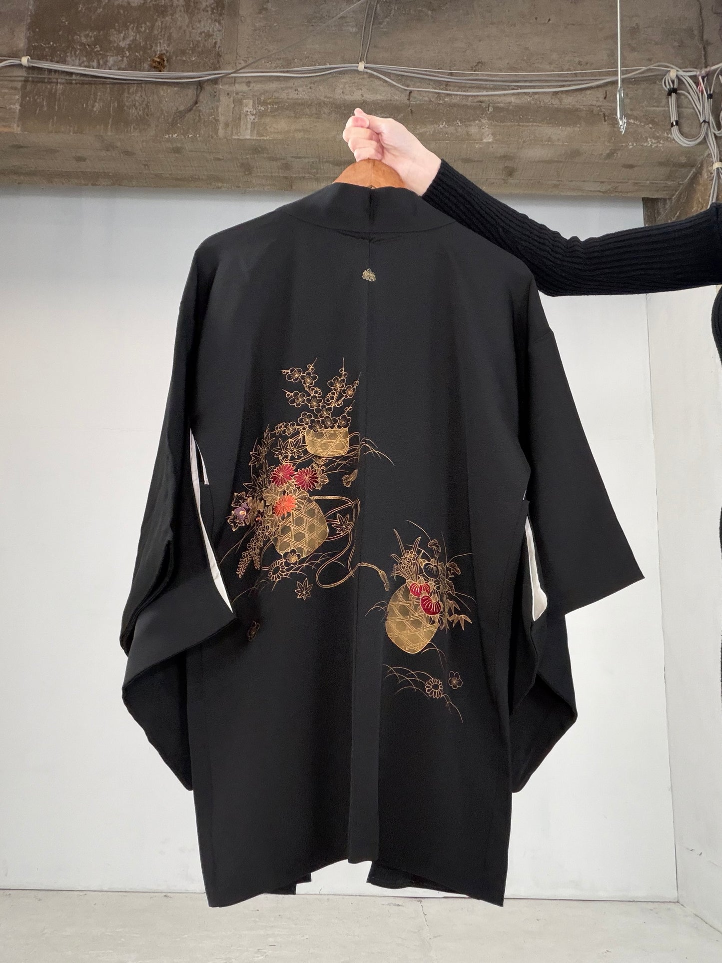 VINTAGE BLACK HAORI  BLK115"