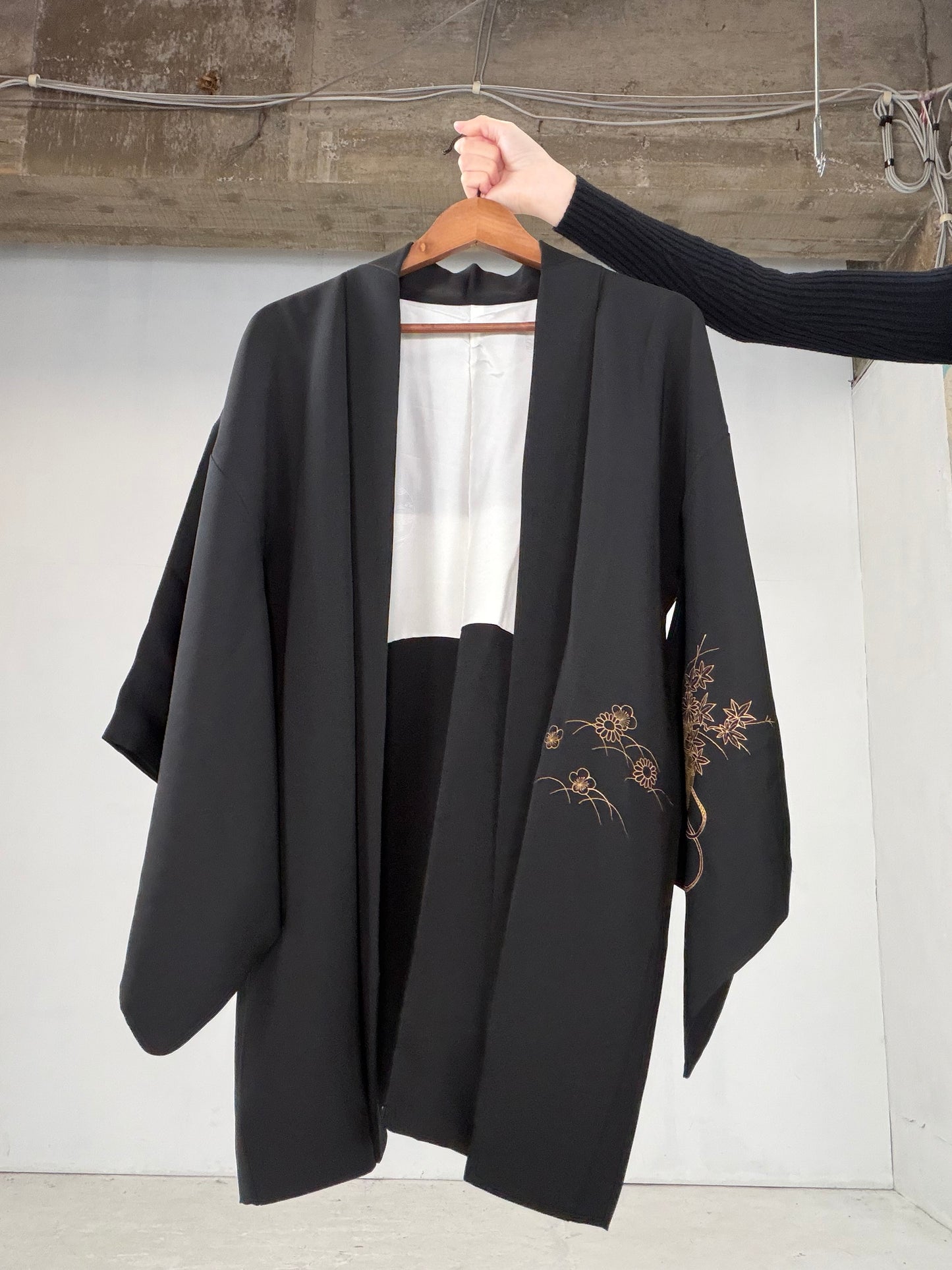 VINTAGE BLACK HAORI  BLK115"