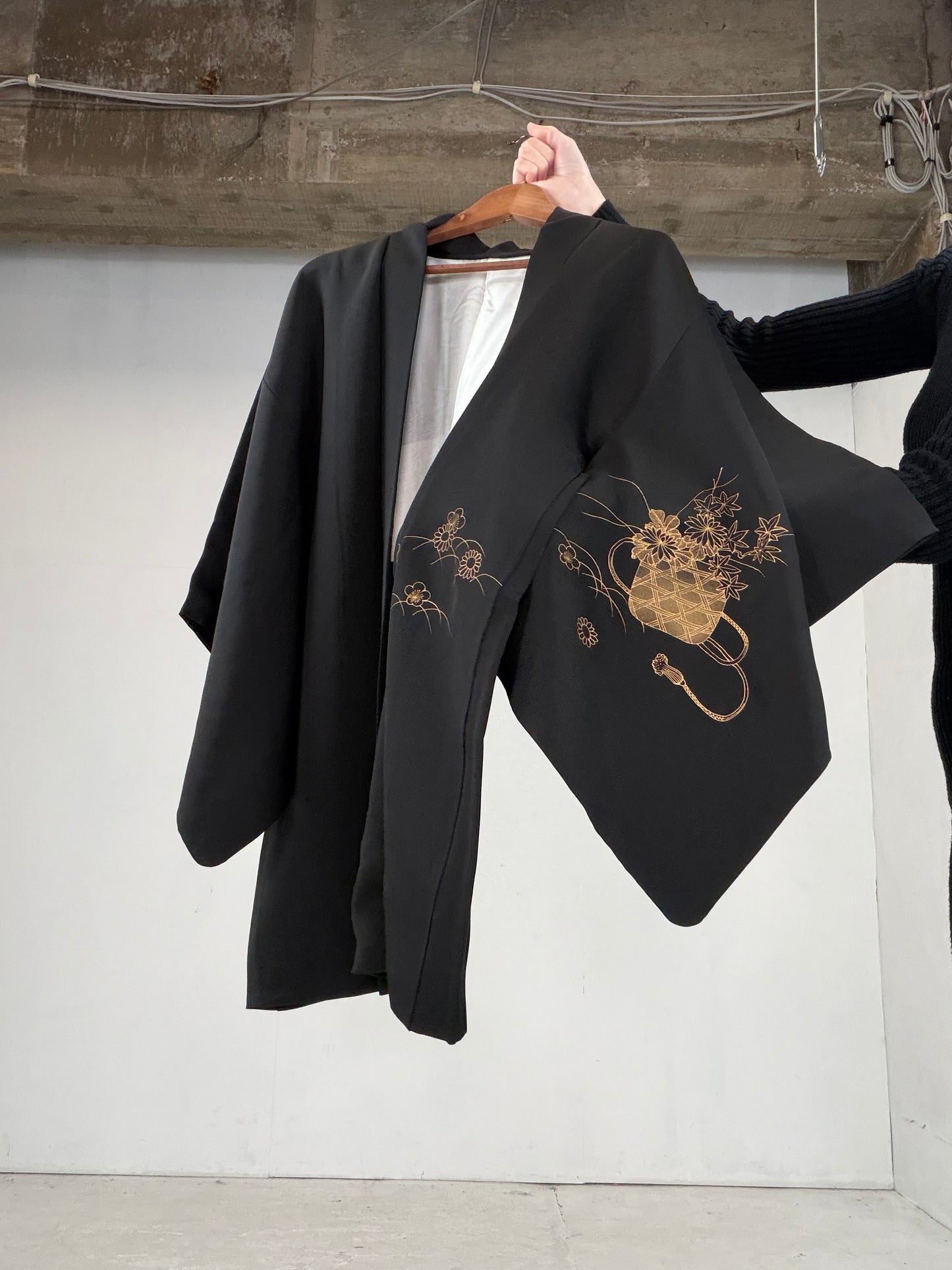 VINTAGE BLACK HAORI  BLK115"