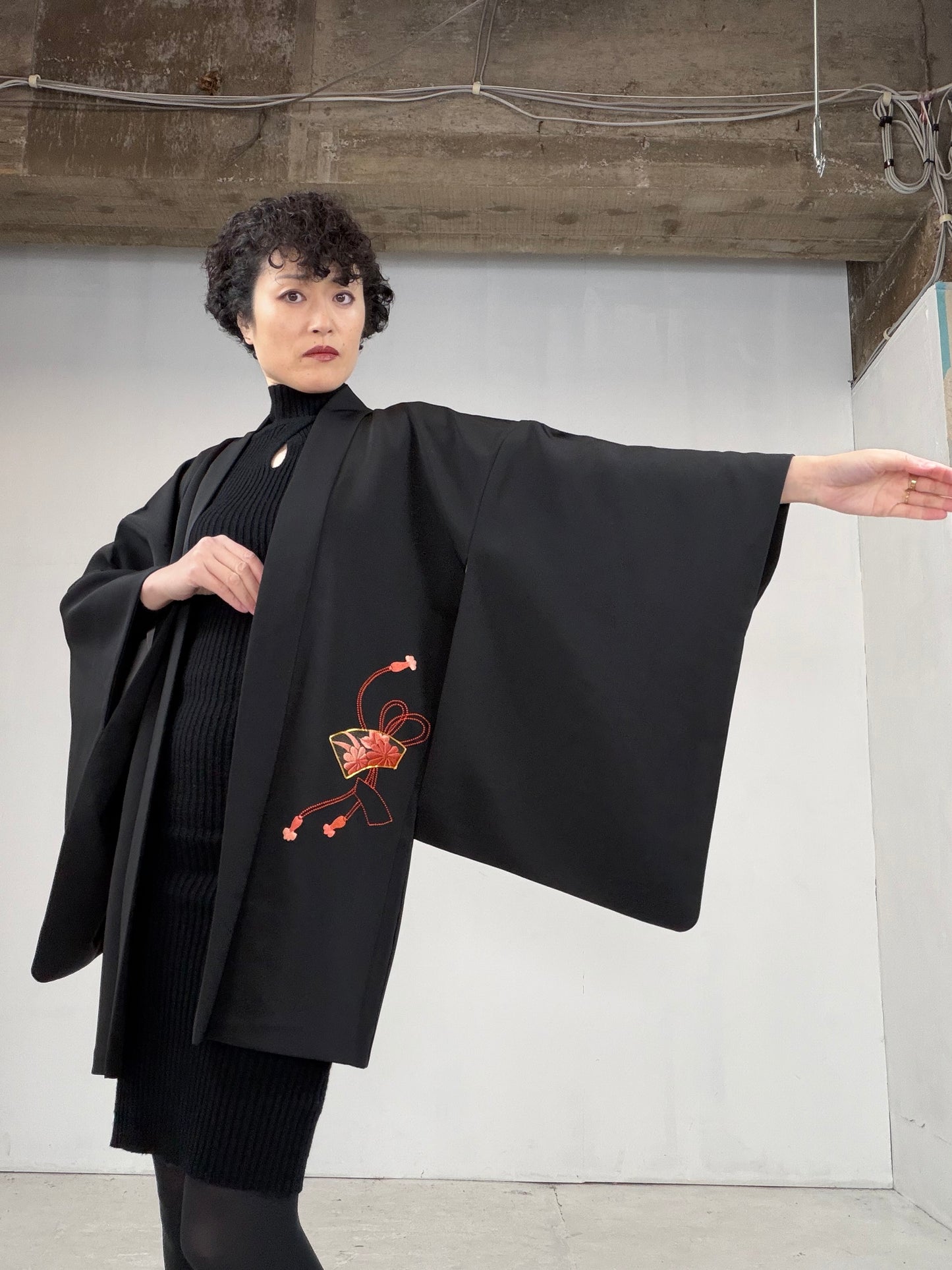 VINTAGE BLACK HAORI  BLK117"