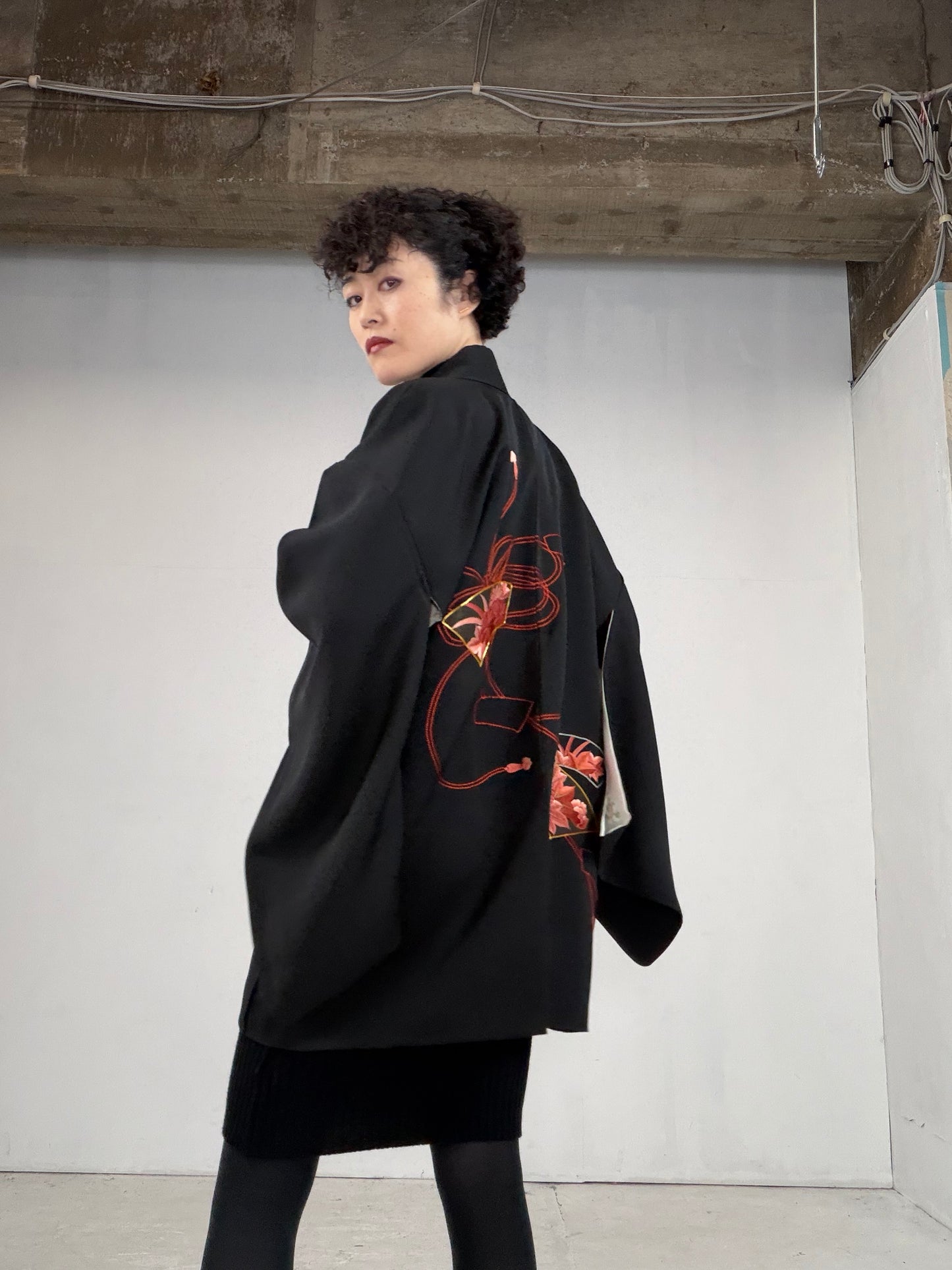 VINTAGE BLACK HAORI  BLK117"