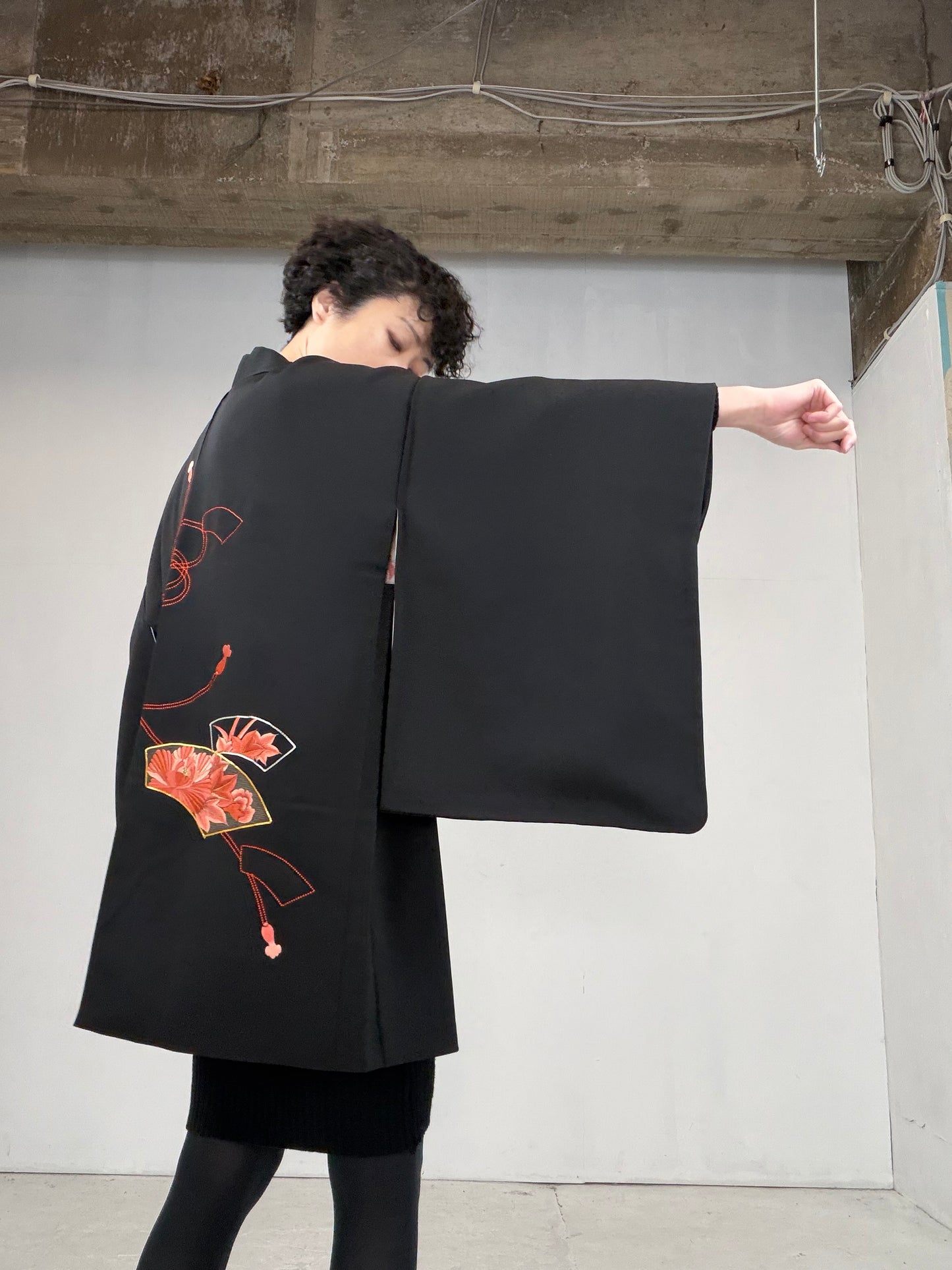 VINTAGE BLACK HAORI  BLK117"