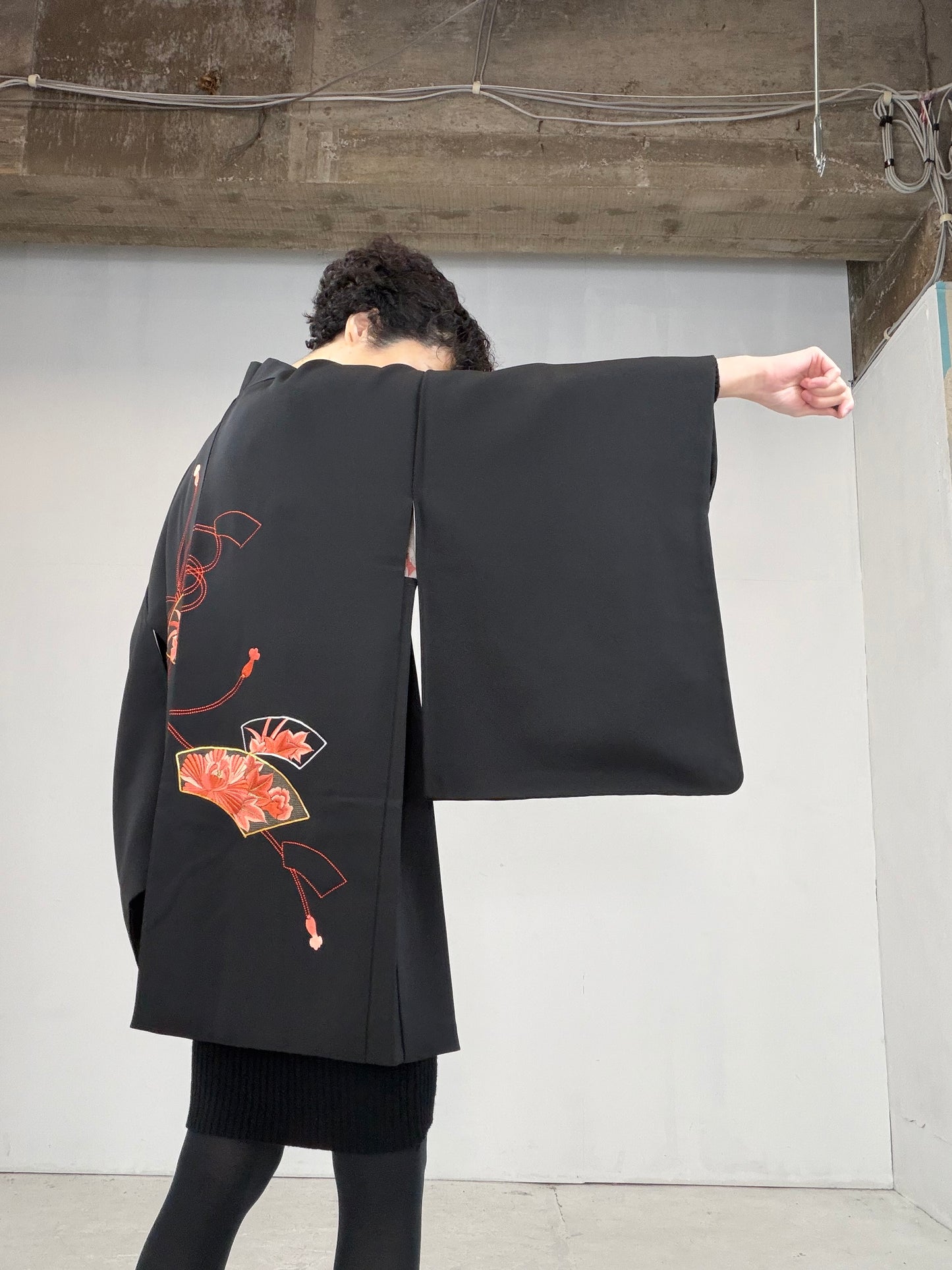 VINTAGE BLACK HAORI  BLK117"