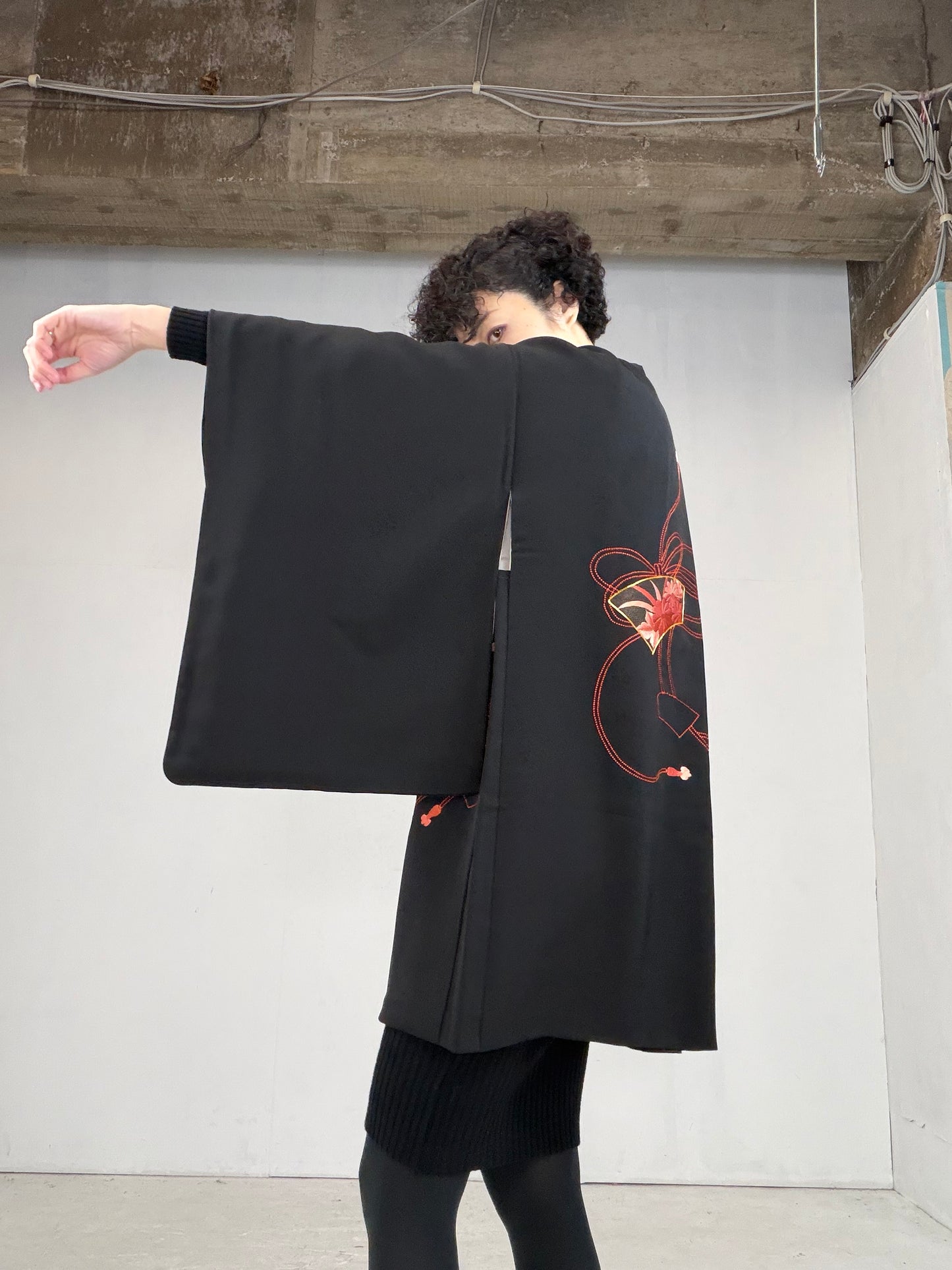 VINTAGE BLACK HAORI  BLK117"