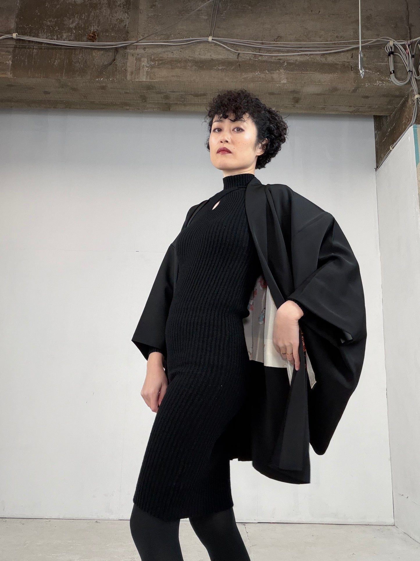 VINTAGE BLACK HAORI  BLK117"