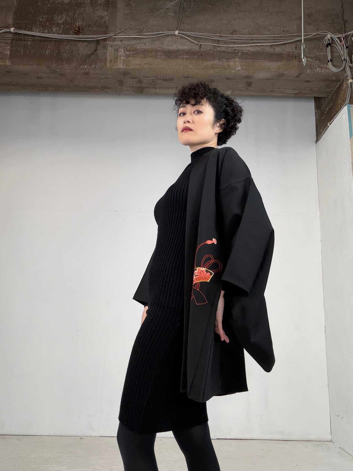 VINTAGE BLACK HAORI  BLK117"