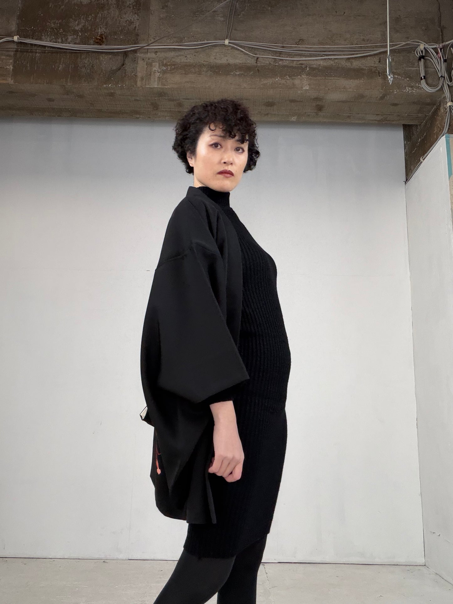 VINTAGE BLACK HAORI  BLK117"