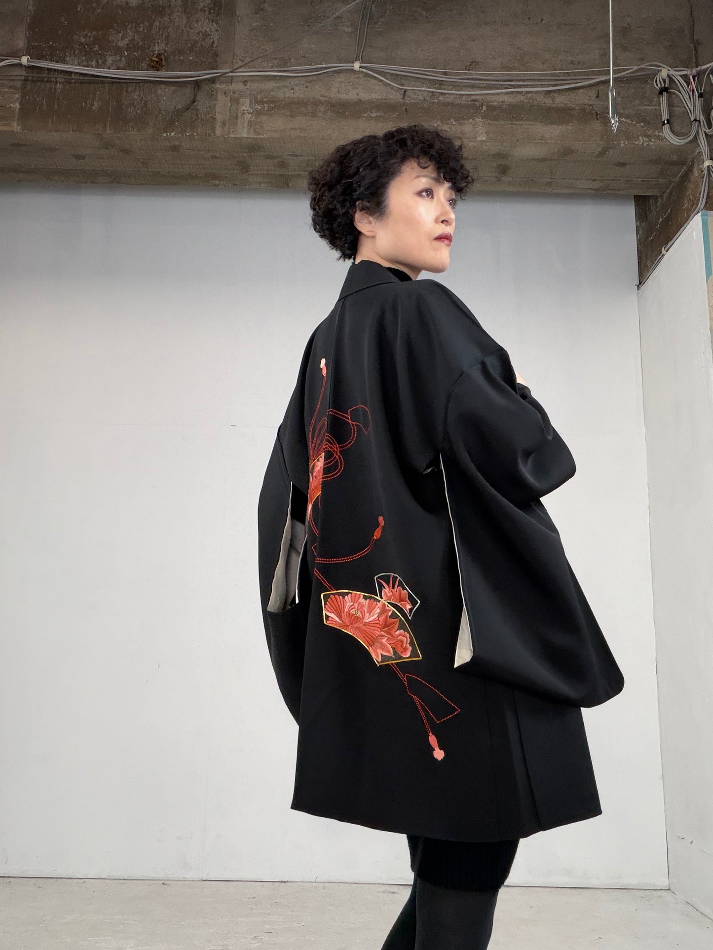 VINTAGE BLACK HAORI  BLK117"