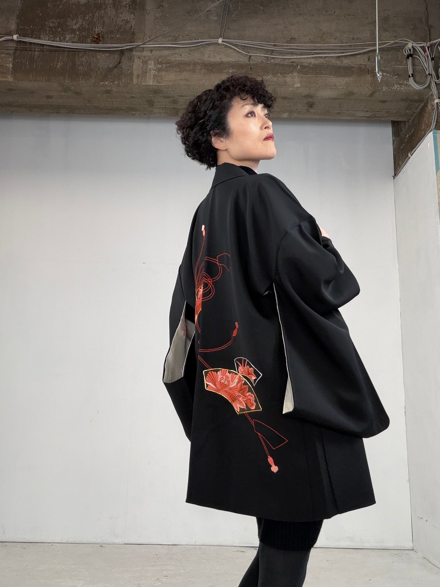 VINTAGE BLACK HAORI  BLK117"