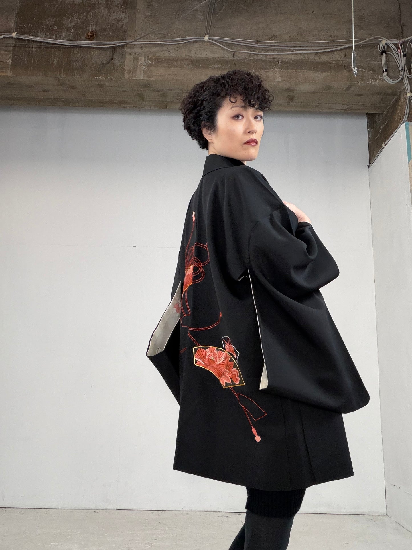 VINTAGE BLACK HAORI  BLK117"