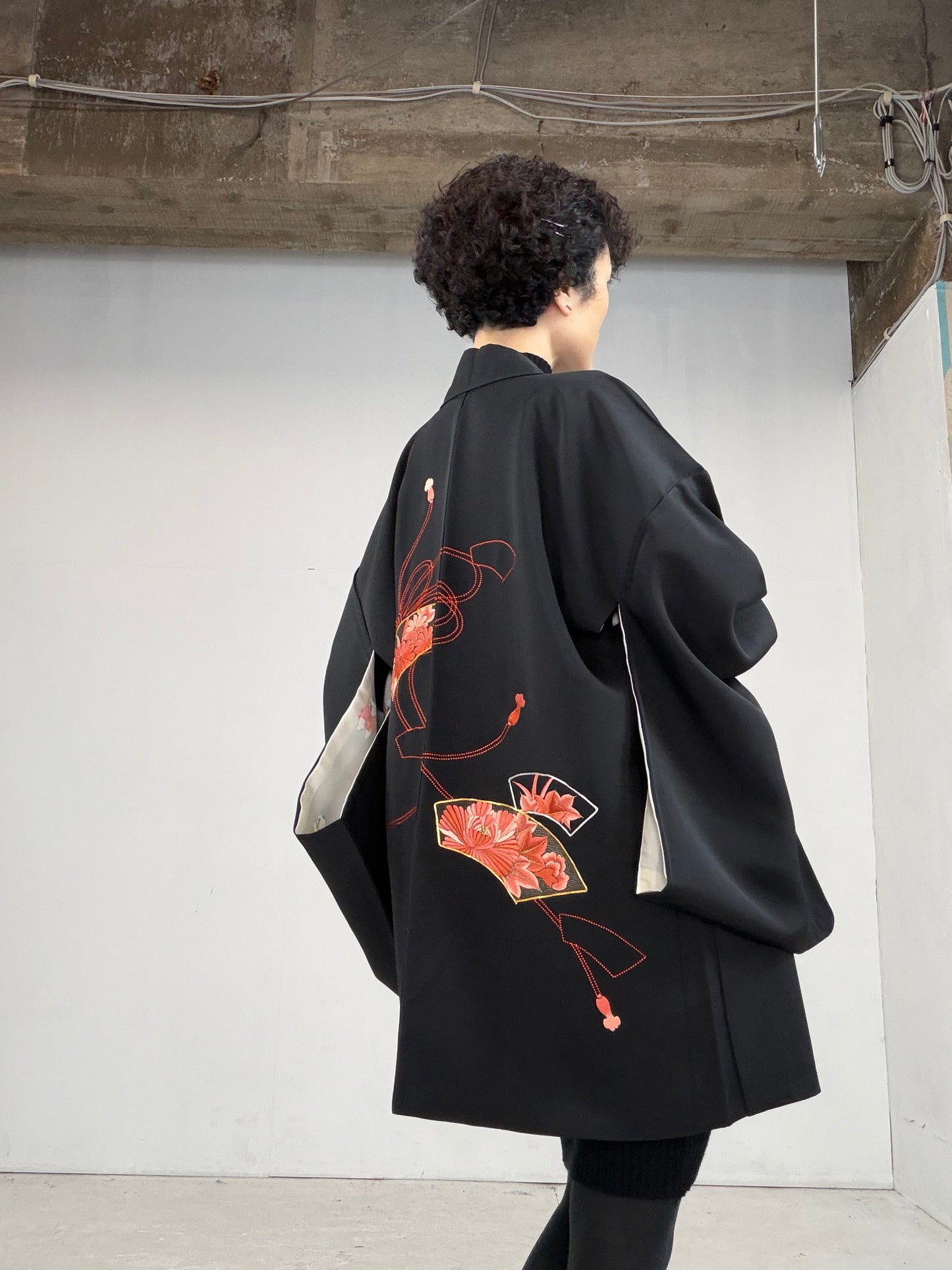 VINTAGE BLACK HAORI  BLK117"