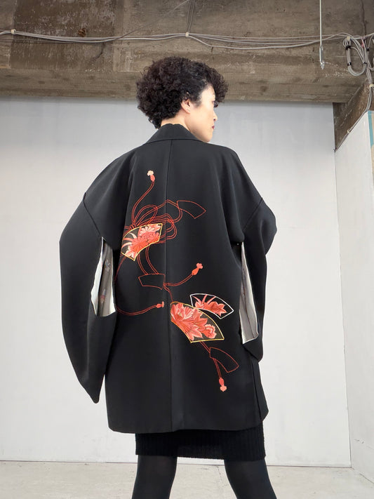 VINTAGE BLACK HAORI  BLK117"