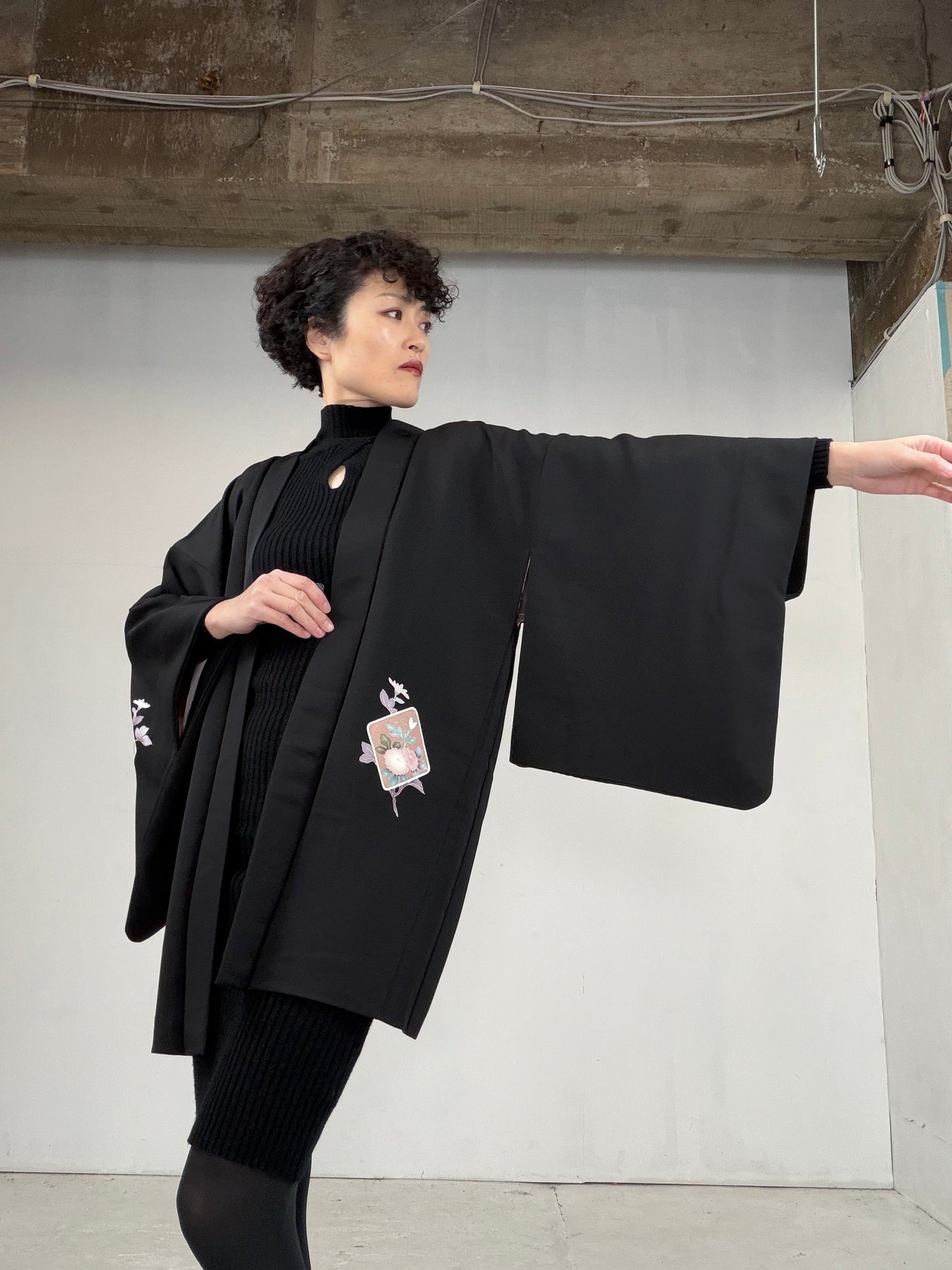 VINTAGE BLACK HAORI  BLK116"