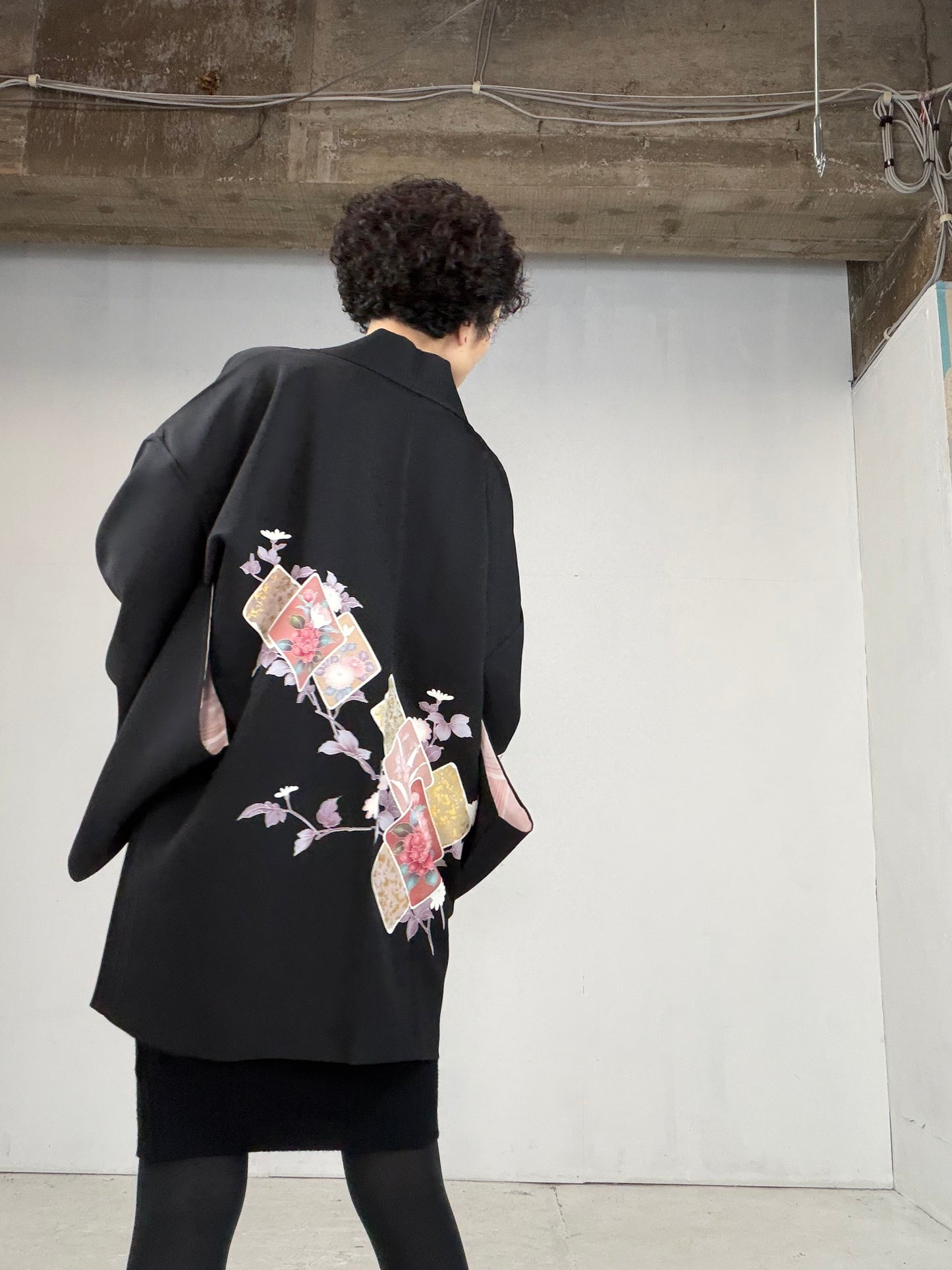 VINTAGE BLACK HAORI  BLK116"