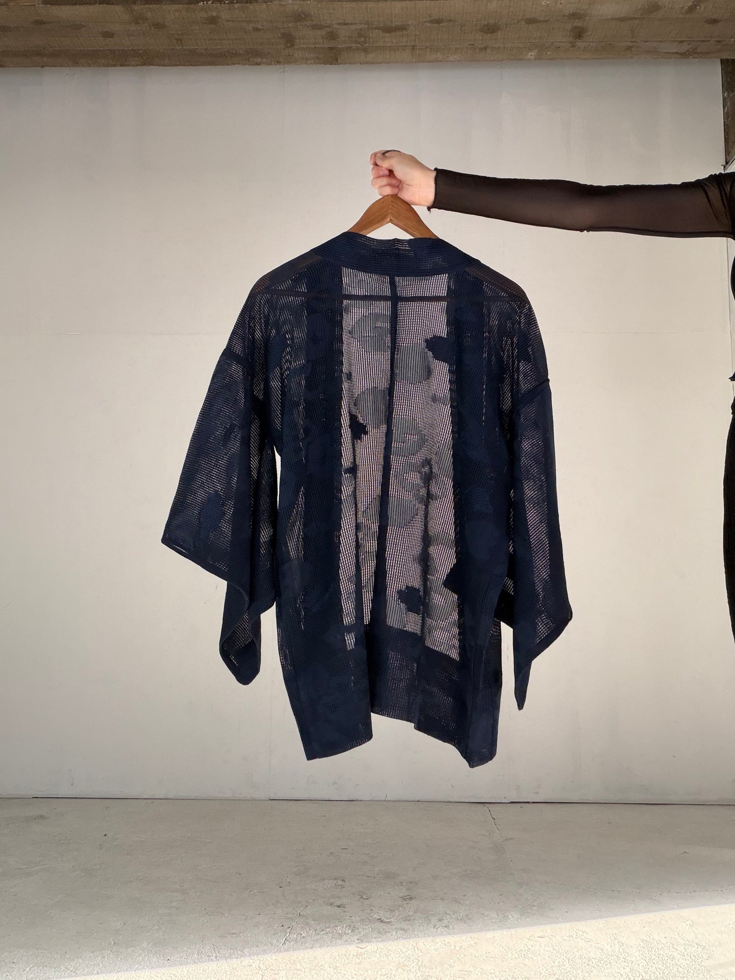 VINTAGE KAWAII HAORI SHEER "ara-sha, blue, SHH044"