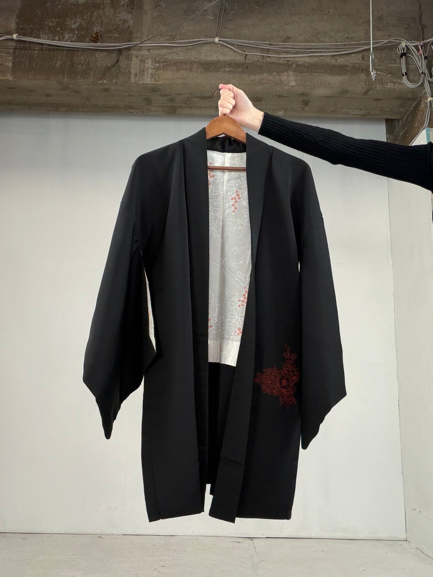 VINTAGE BLACK HAORI  BLk114"