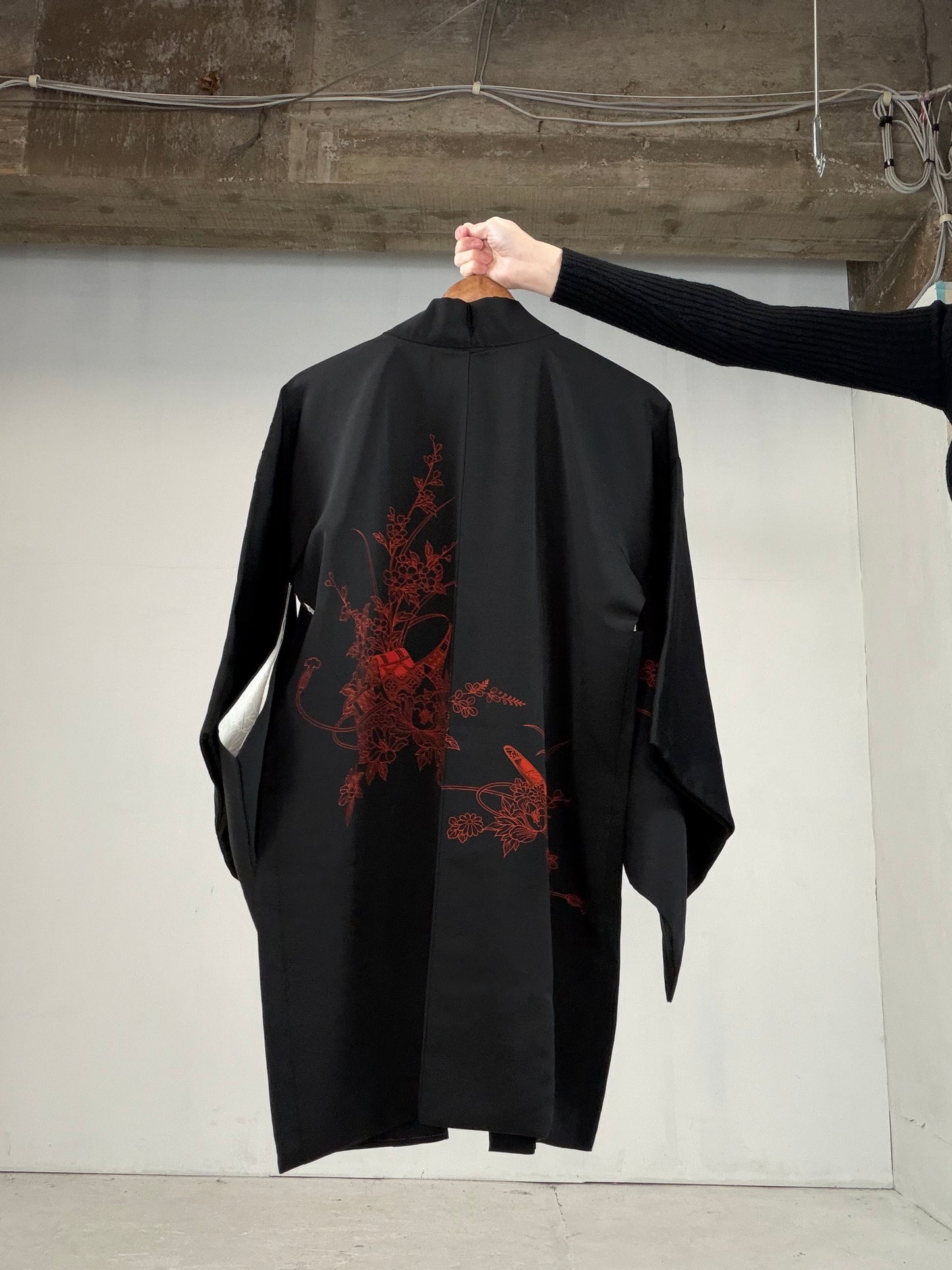 VINTAGE BLACK HAORI  BLk114"