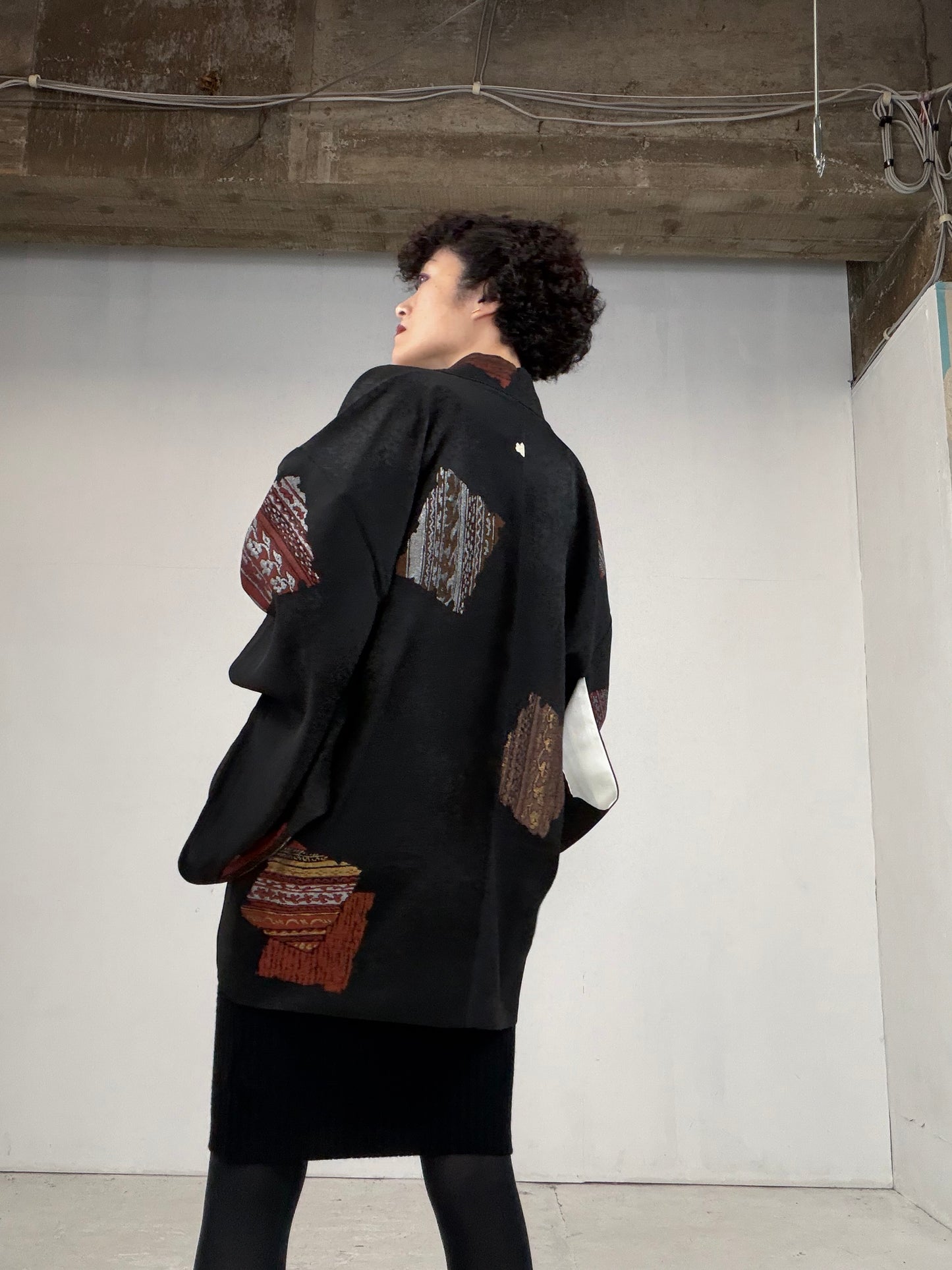 VINTAGE BLACK HAORI  BLK118"