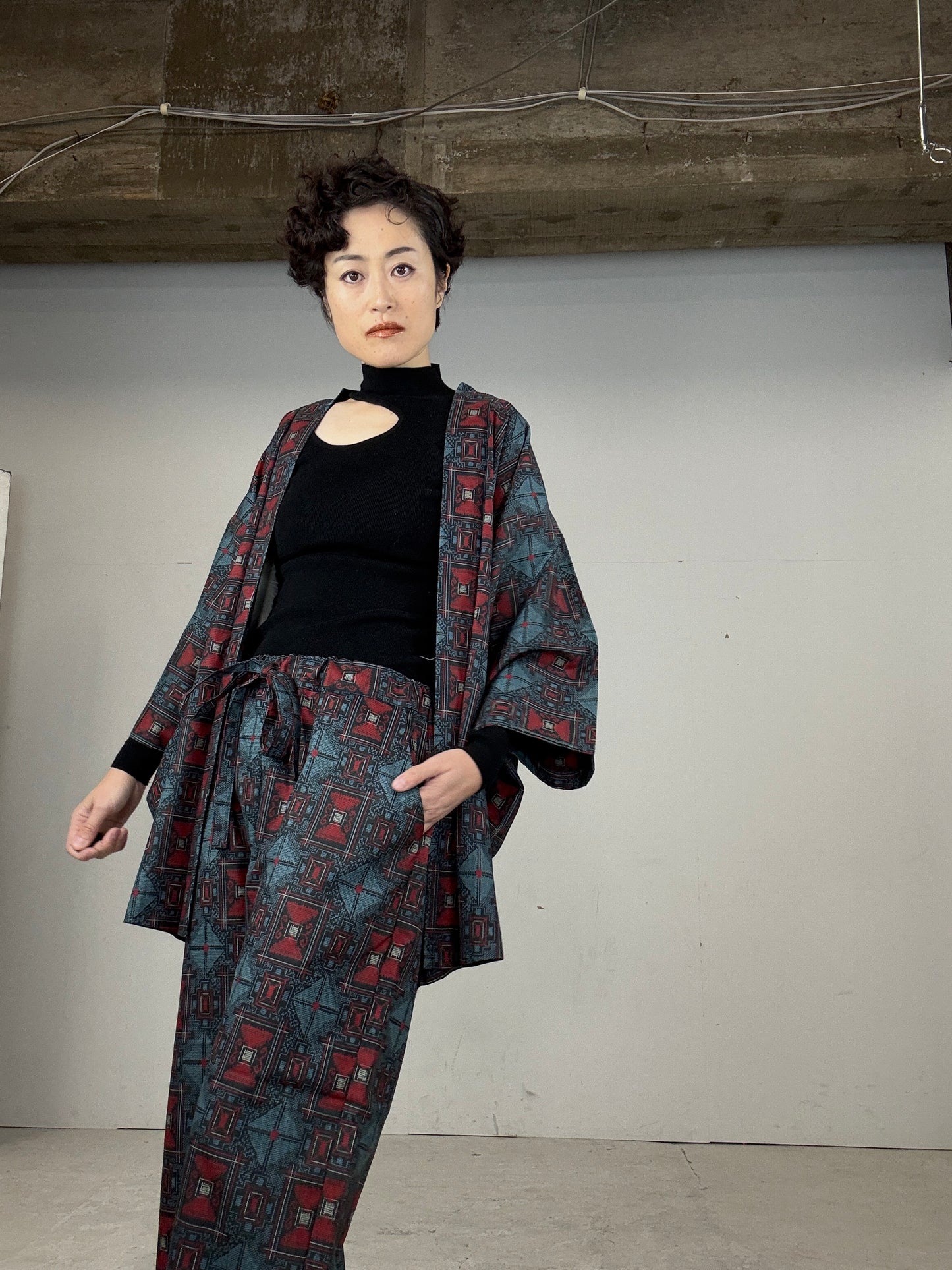 13 Tsumugi HAORI and KIMONO elastic waist pants upcycled from Japanese kimono