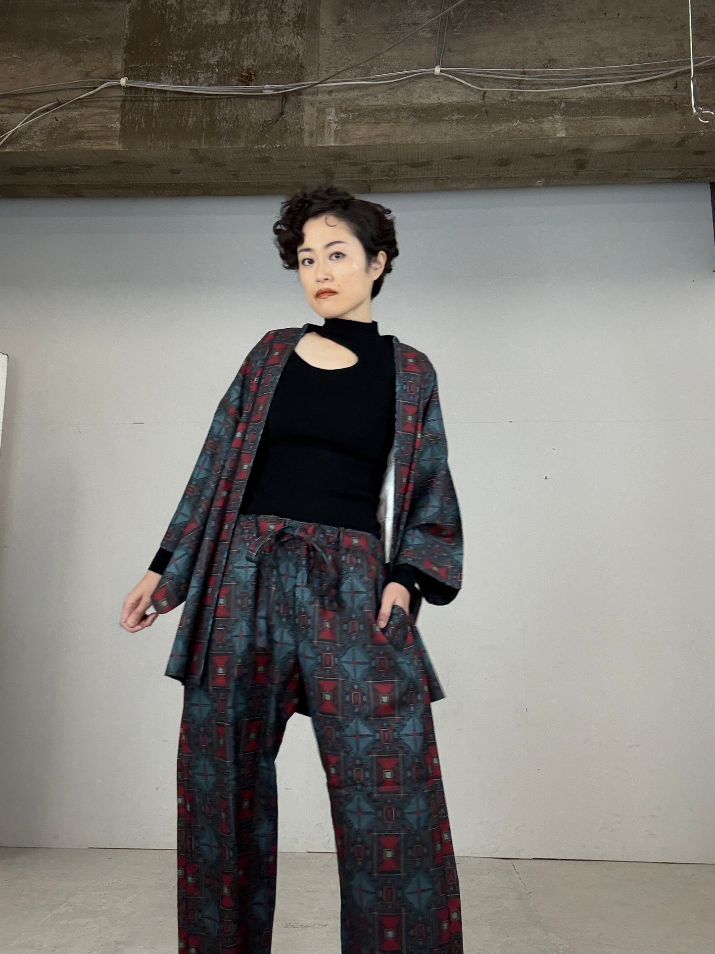 13 Tsumugi HAORI and KIMONO elastic waist pants upcycled from Japanese kimono