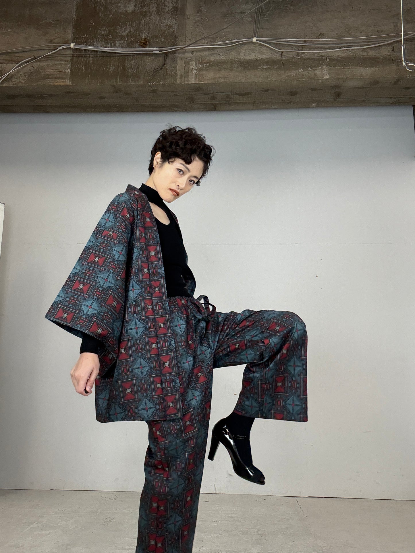 13 Tsumugi HAORI and KIMONO elastic waist pants upcycled from Japanese kimono