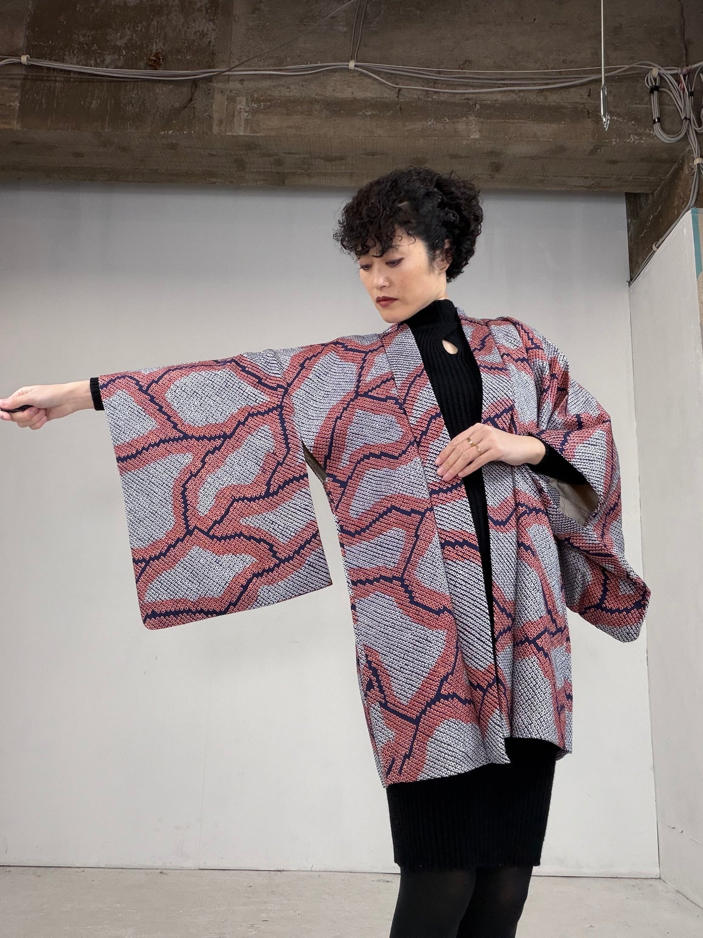 VINTAGE SHIBORI HAORI "einazuma"