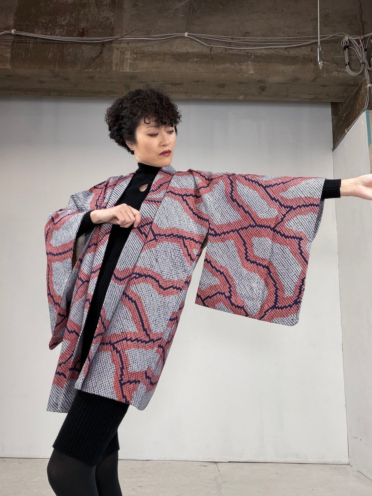 VINTAGE SHIBORI HAORI "einazuma"