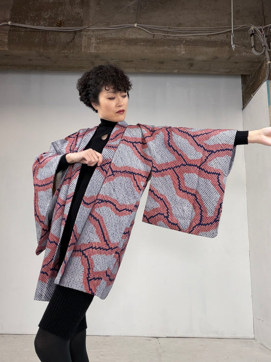 VINTAGE SHIBORI HAORI "einazuma"