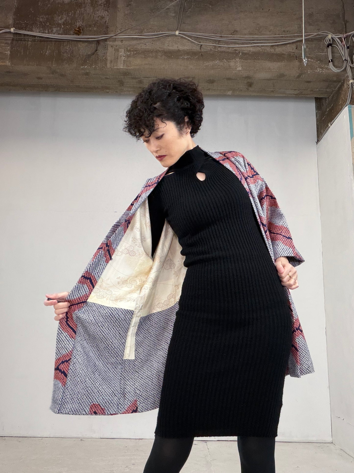VINTAGE SHIBORI HAORI "einazuma"