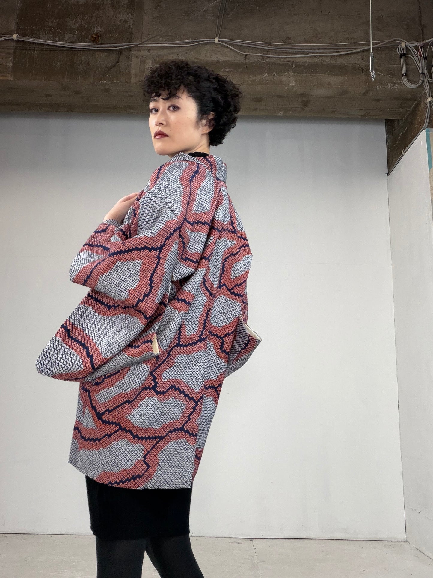 VINTAGE SHIBORI HAORI "einazuma"