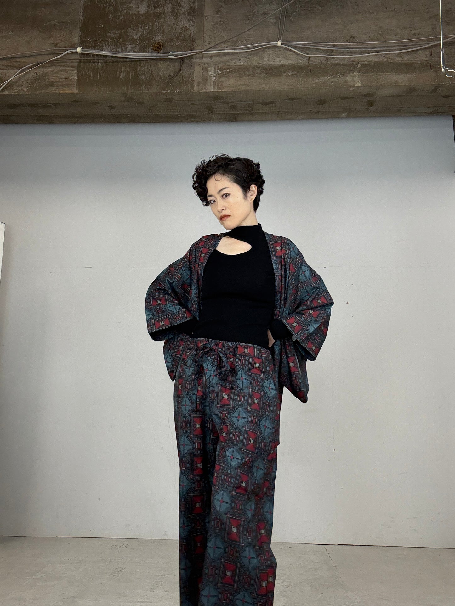 13 Tsumugi HAORI and KIMONO elastic waist pants upcycled from Japanese kimono