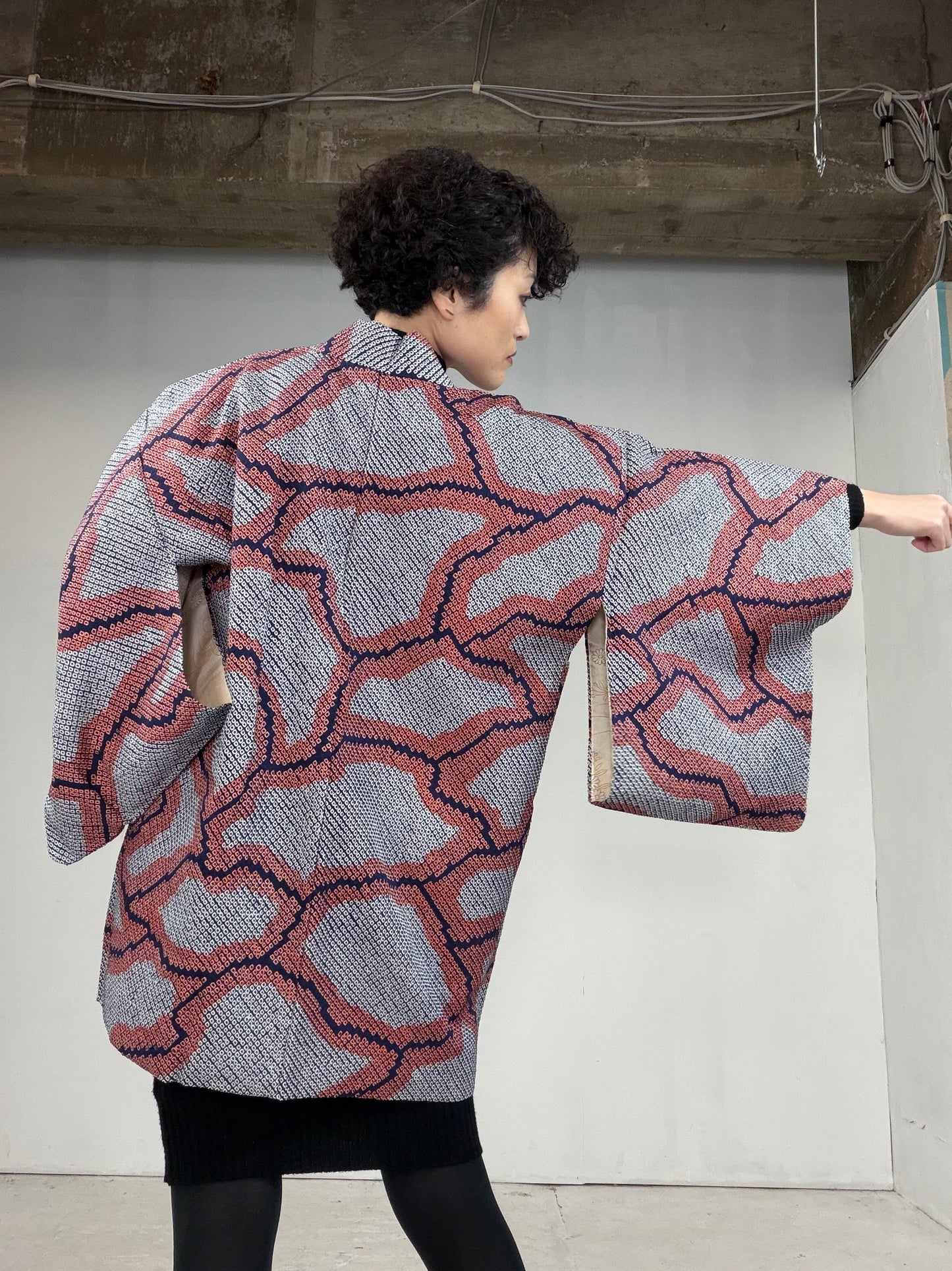 VINTAGE SHIBORI HAORI "einazuma"